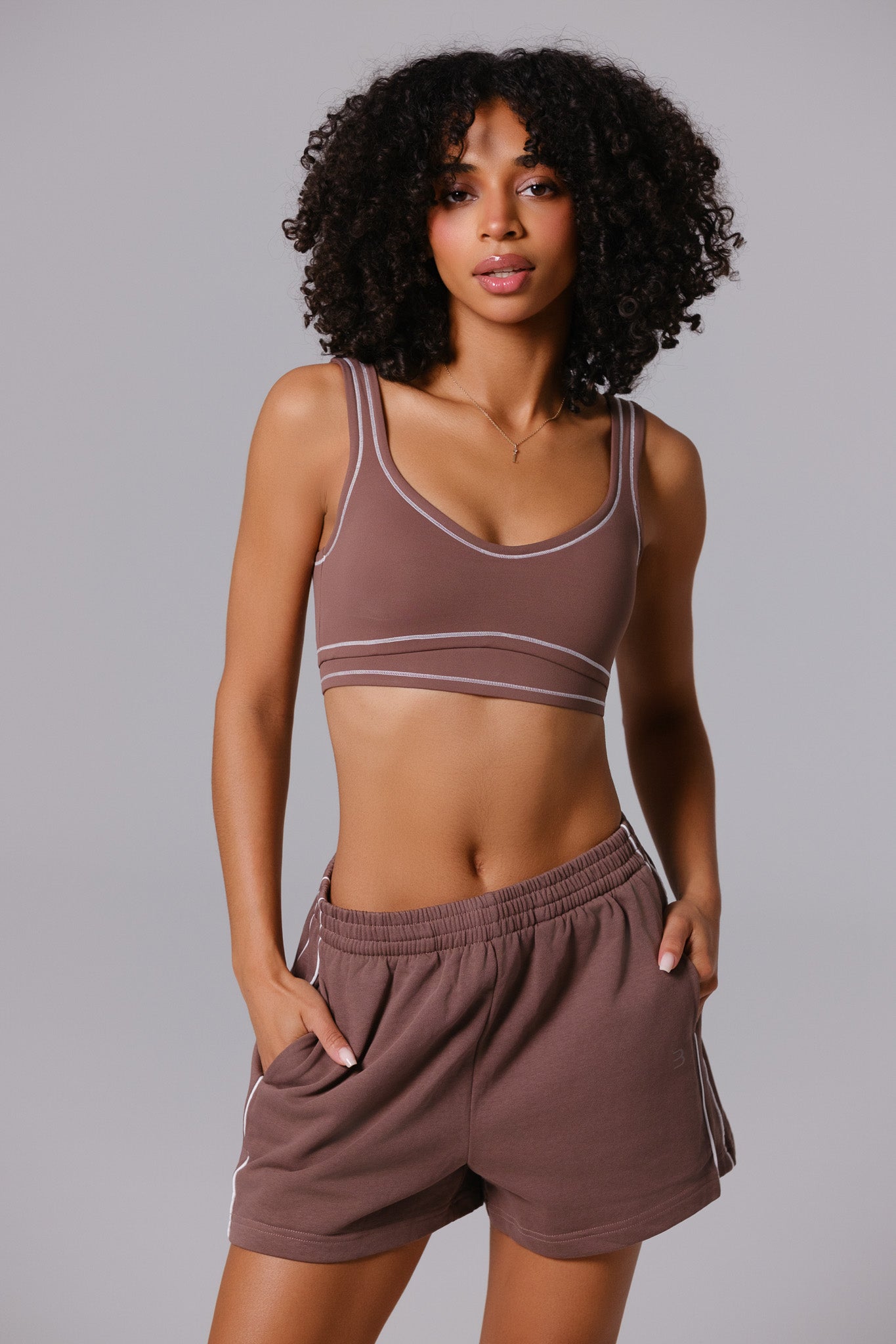 Shelly Sports Bra - Soft Chestnut - Maison and Aurora