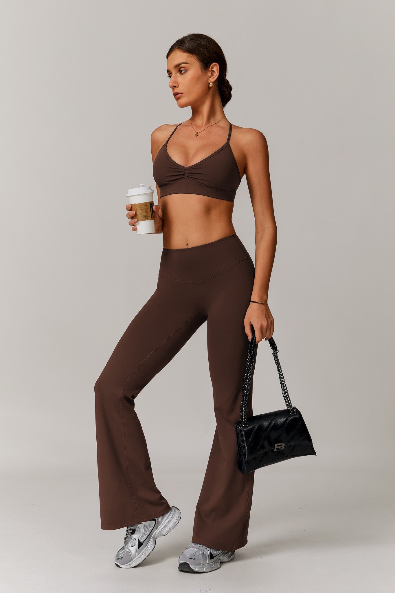 Infinity Flare Leggings - Cocoa - Maison and Aurora