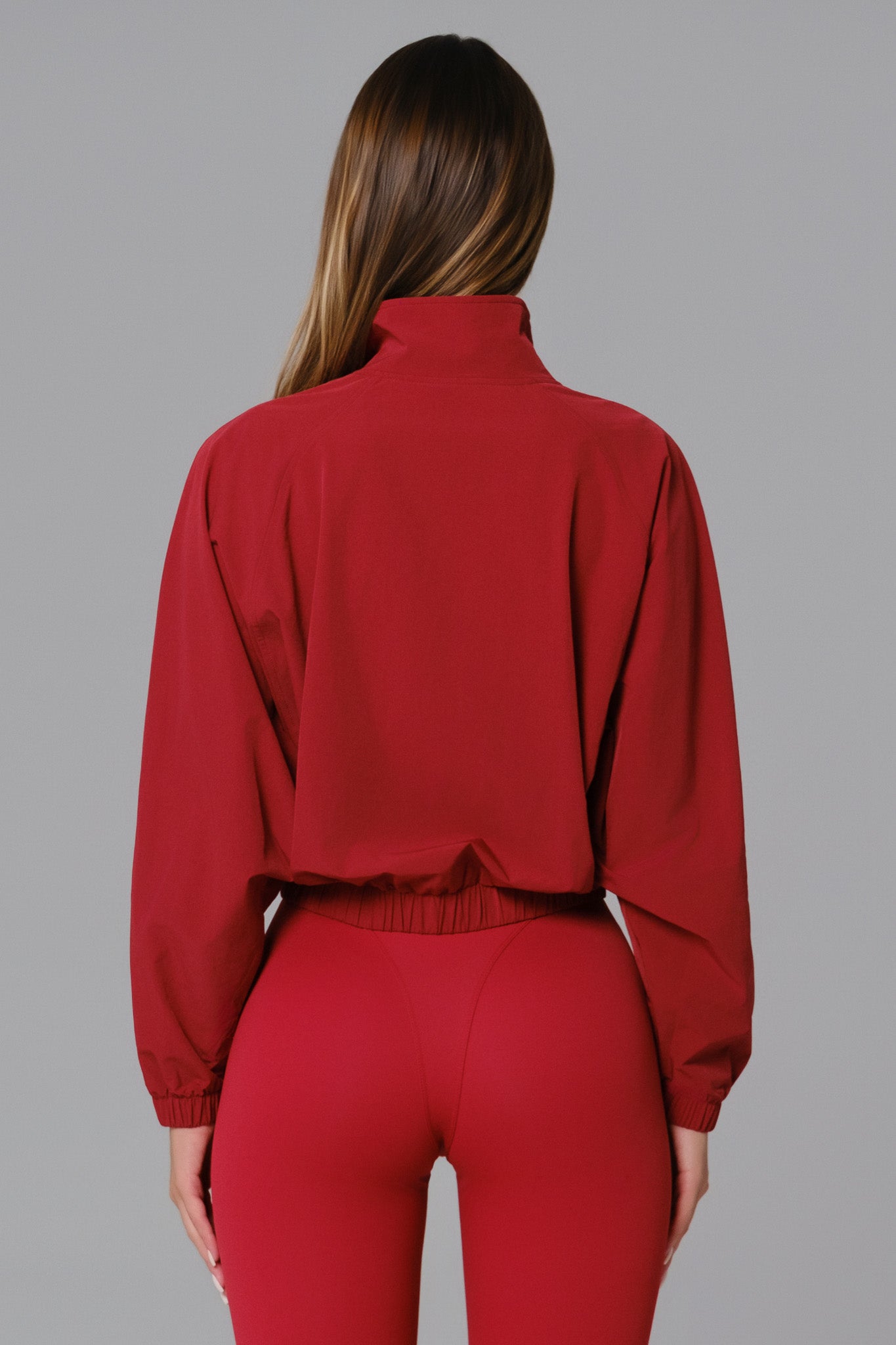 Ava Cropped Windbreaker Jacket - Red - Maison and Aurora