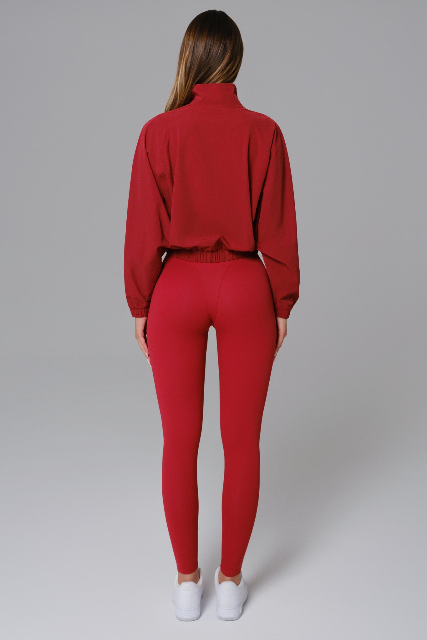 Ava Cropped Windbreaker Jacket - Red - Maison and Aurora