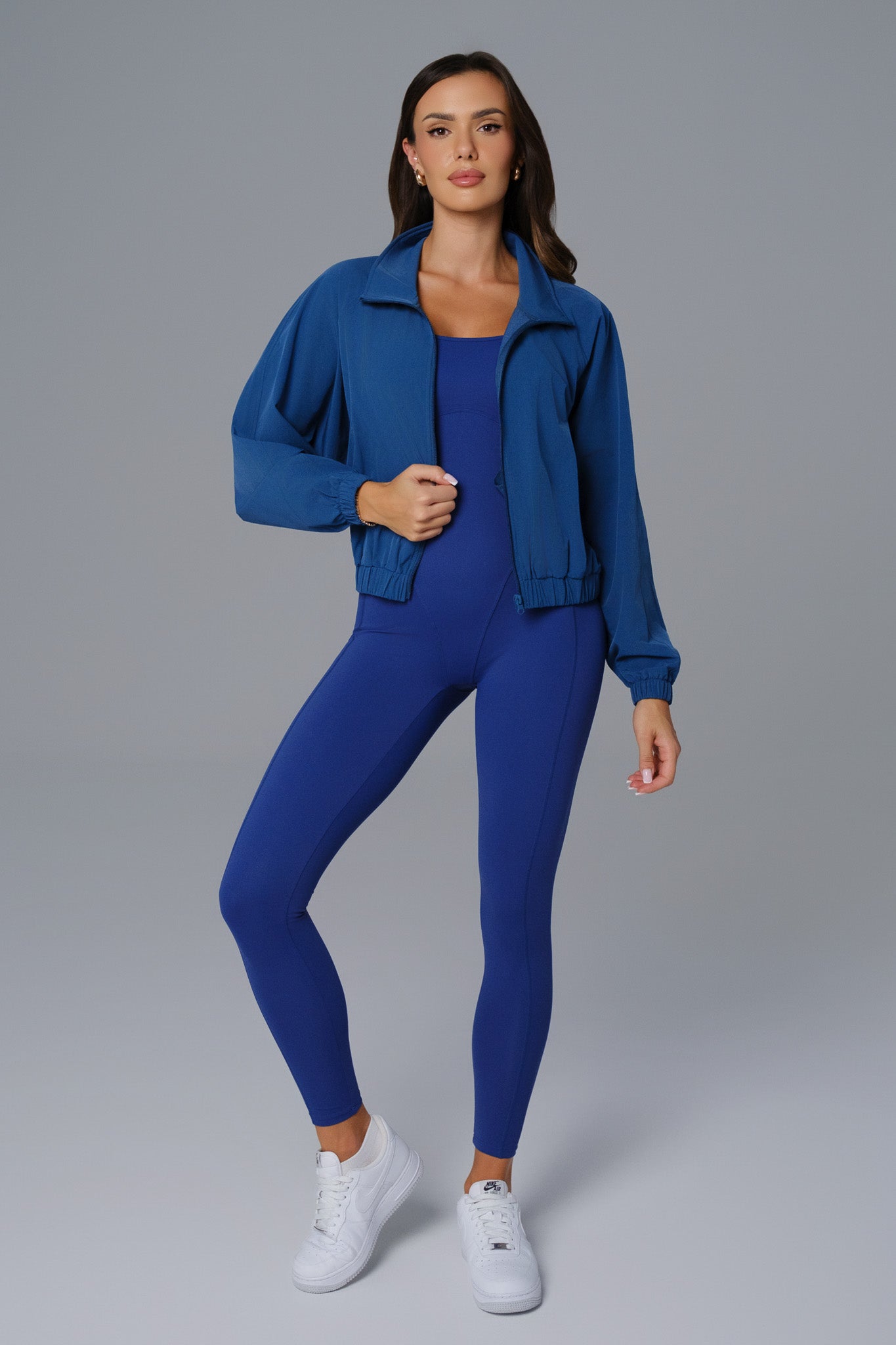 Ava Cropped Windbreaker Jacket - Twilight Blue - Maison and Aurora