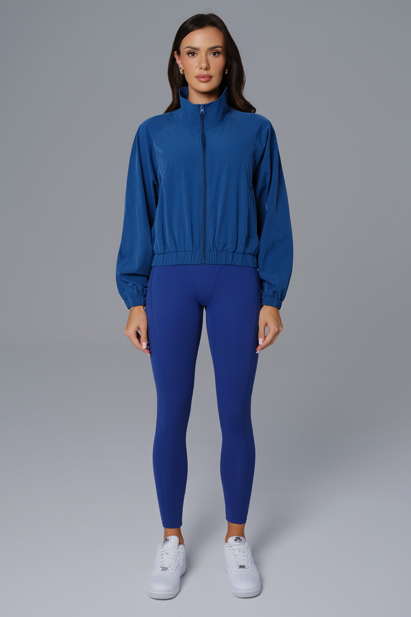 Ava Cropped Windbreaker Jacket - Twilight Blue - Maison and Aurora