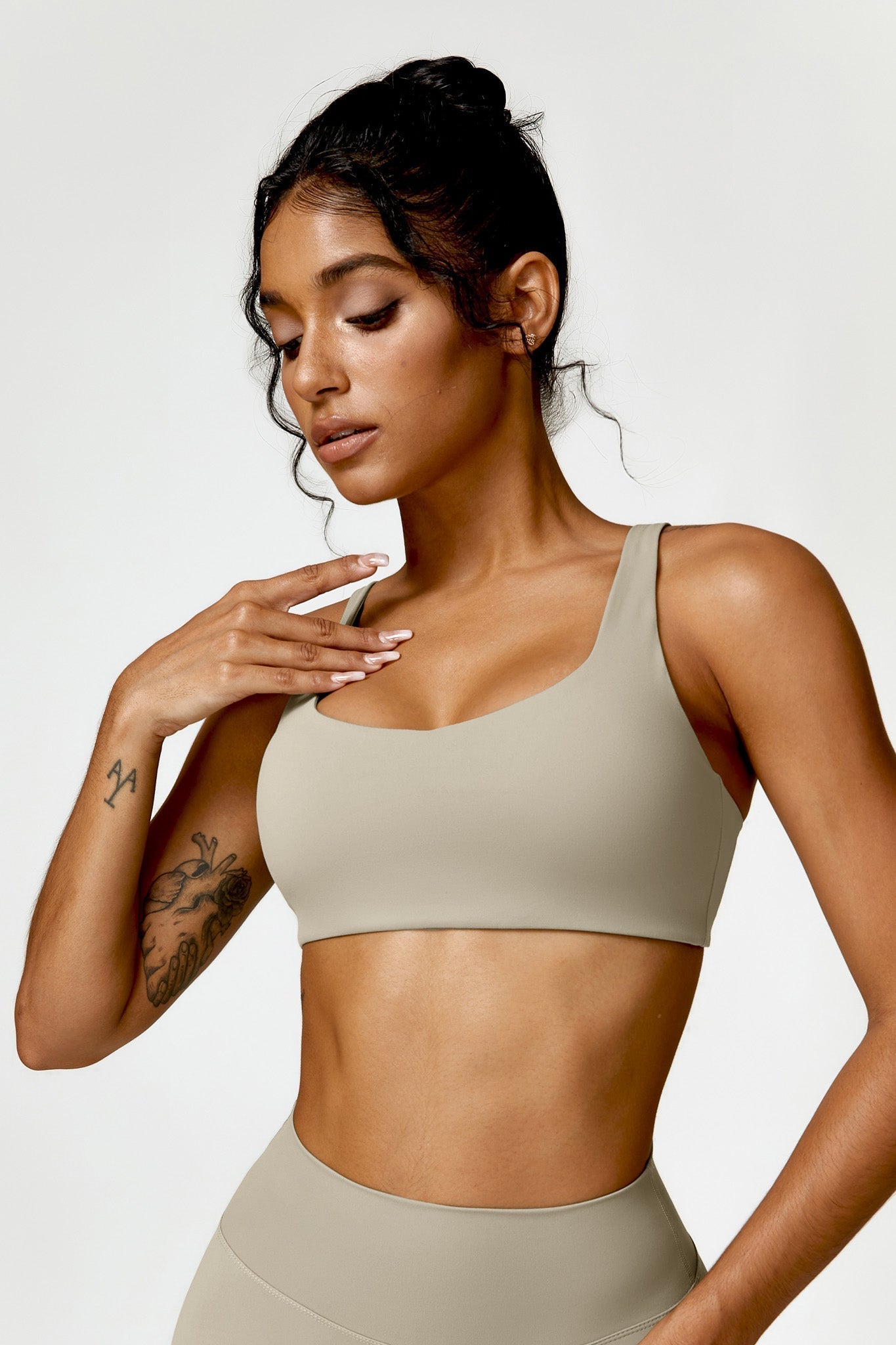 Madeline Sports Bra - Almond Tan - Maison and Aurora