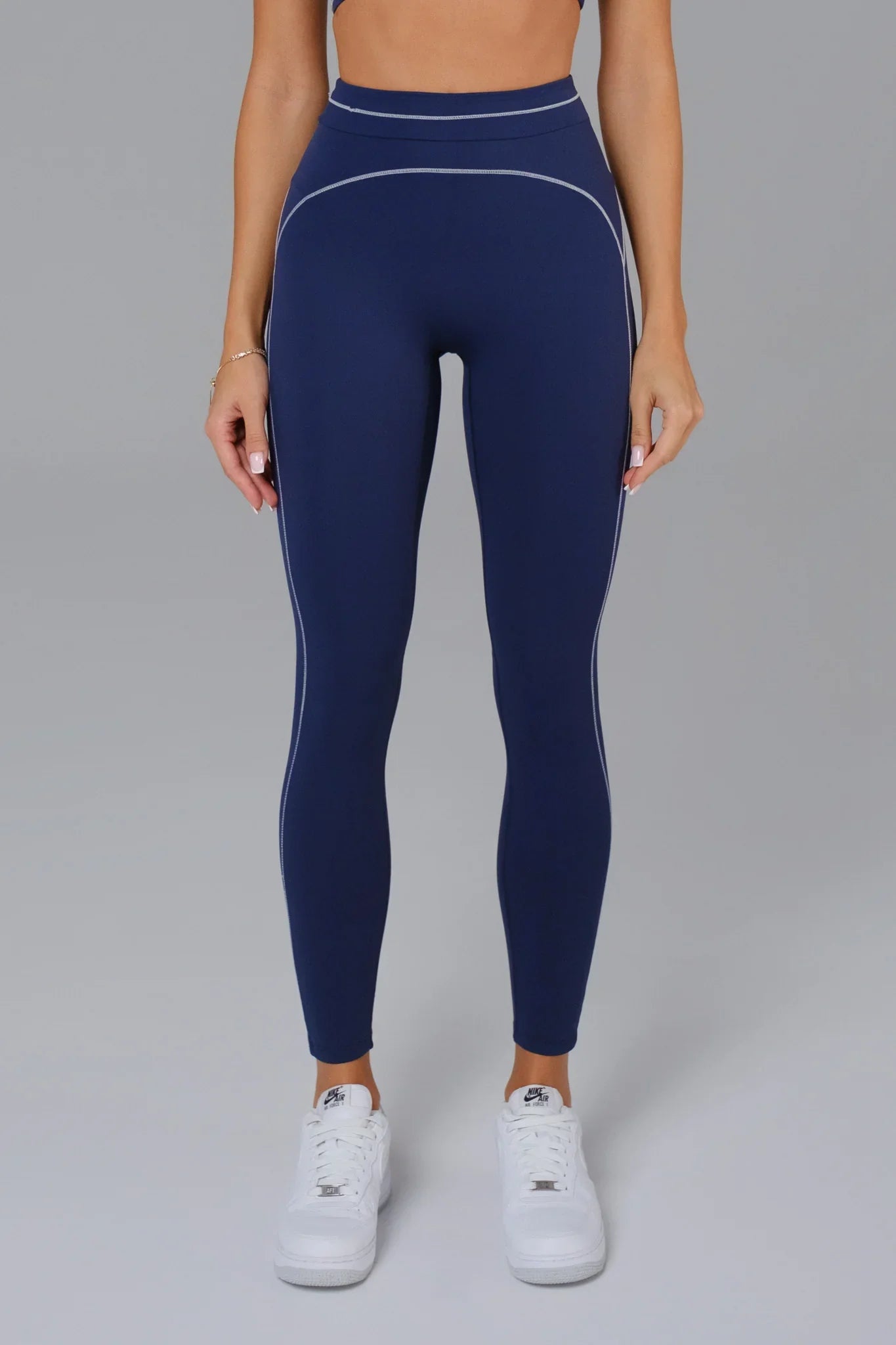 Shelly High Waist Sports Leggings - Azure Blue - Maison and Aurora