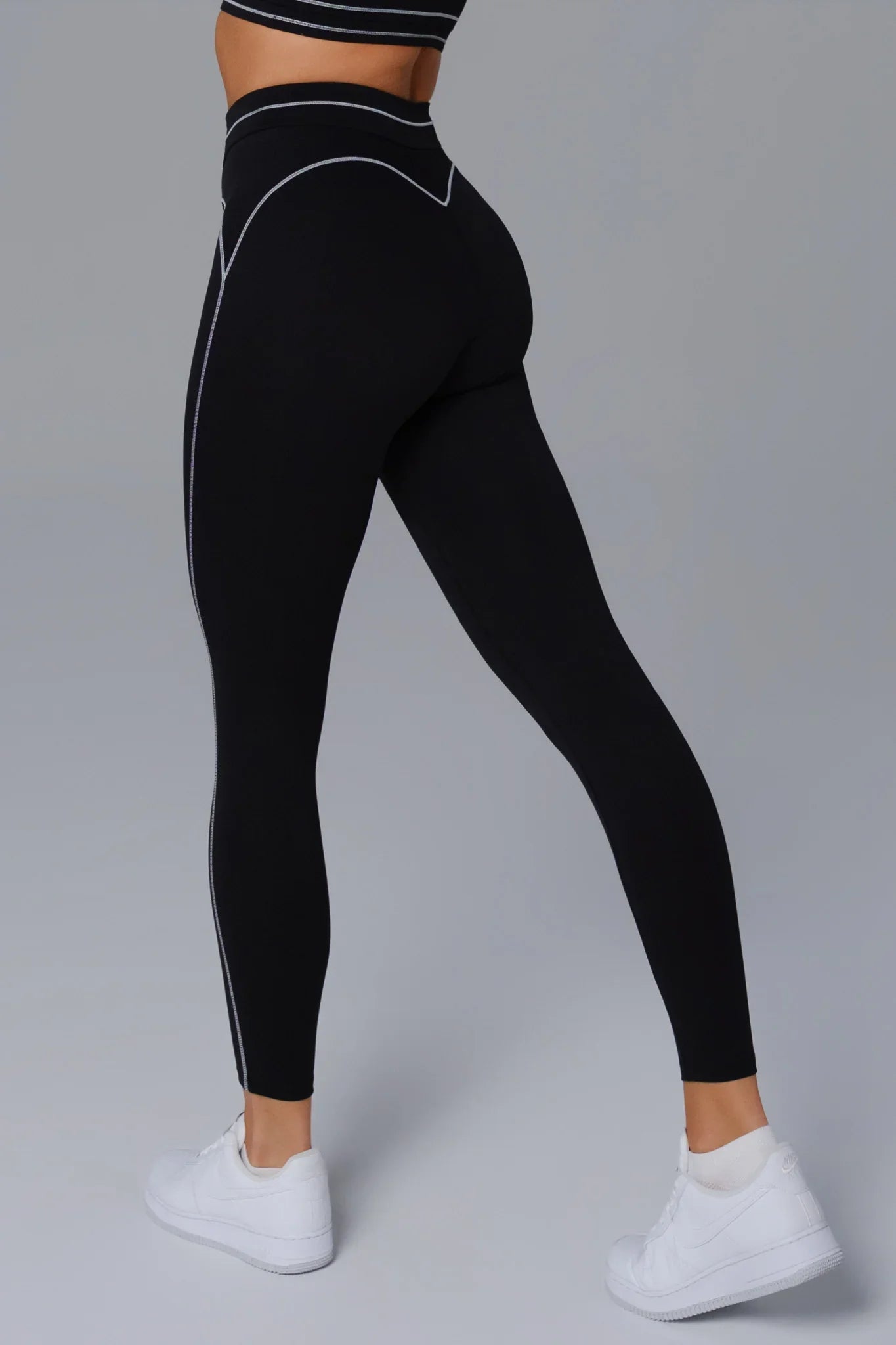 Shelly High Waist Sports Leggings - Black - Maison and Aurora