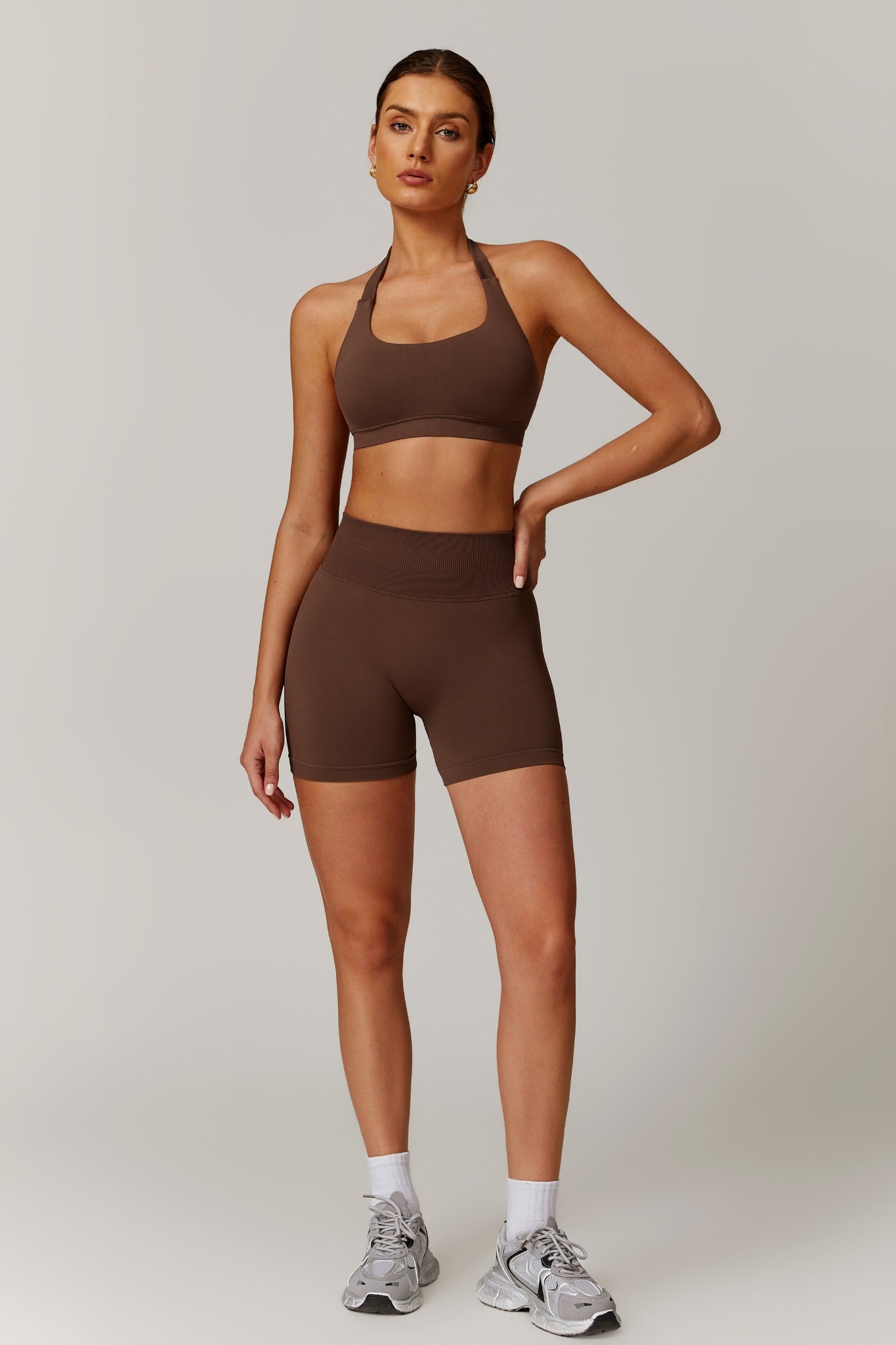 Aurora Backless Sports Bra - Brown - Maison and Aurora