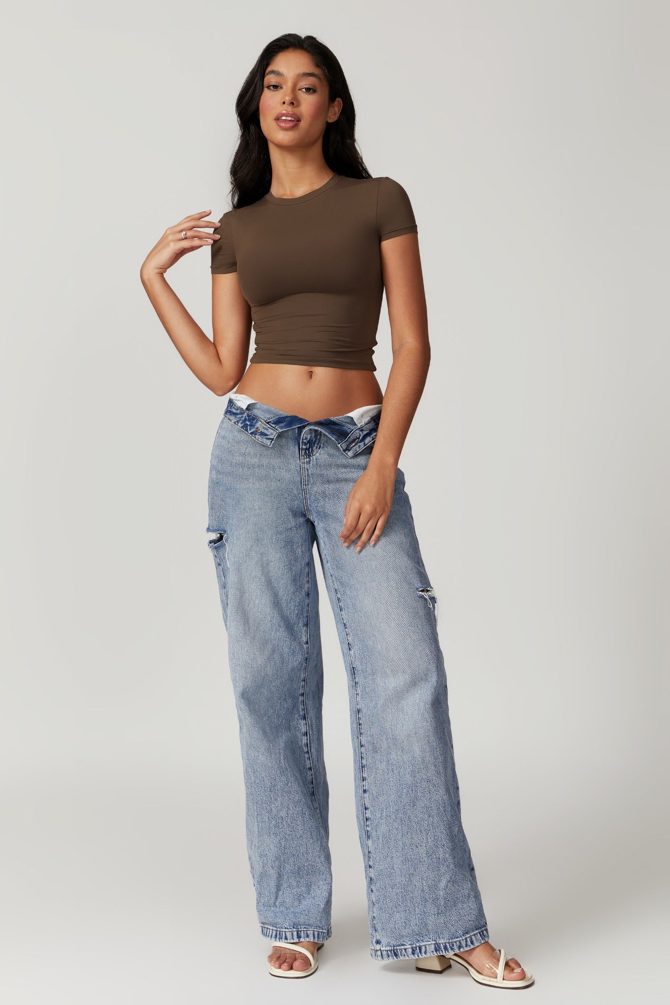 Melanie Crop Top - Brown - Maison and Aurora