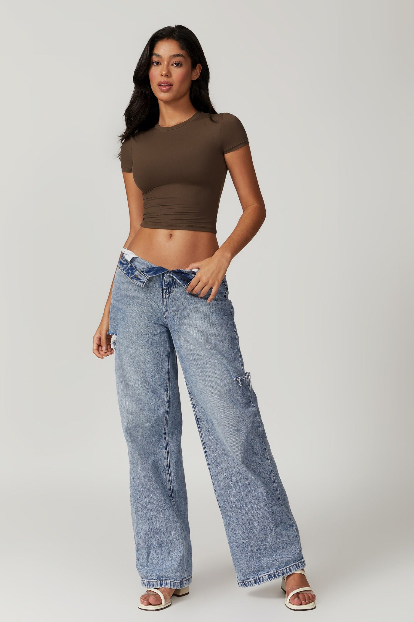 Melanie Crop Top - Brown - Maison and Aurora