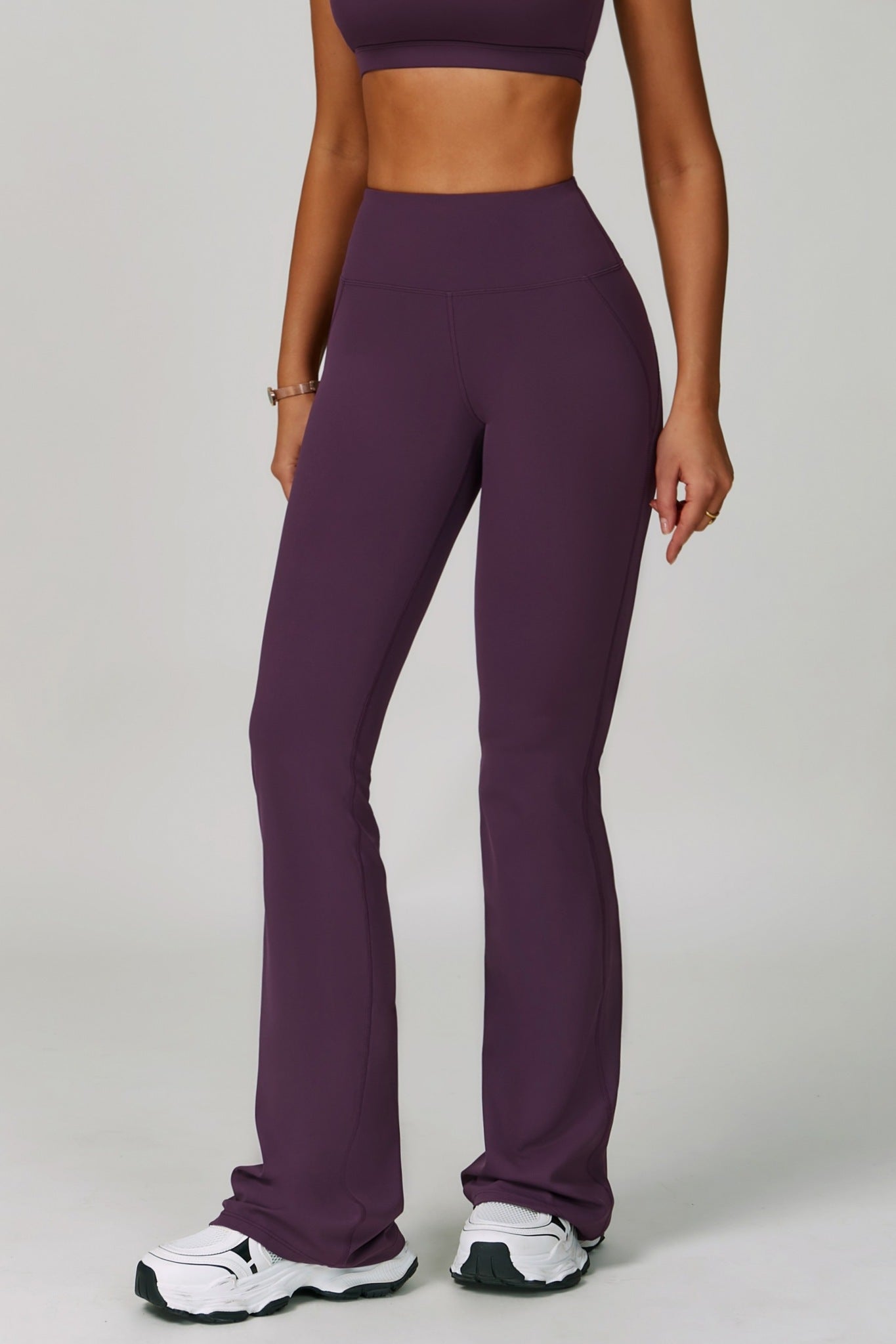 Esme Flare Leggings - Aubergine - Maison and Aurora