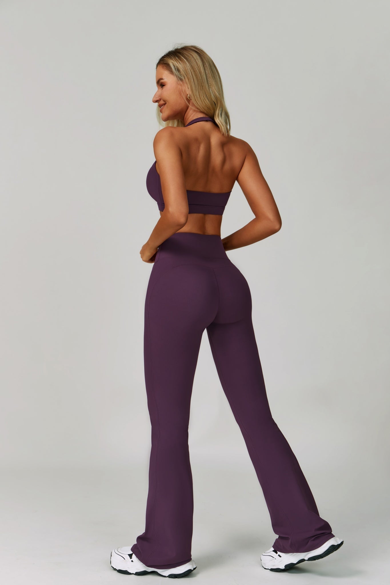 Esme Flare Leggings - Aubergine - Maison and Aurora