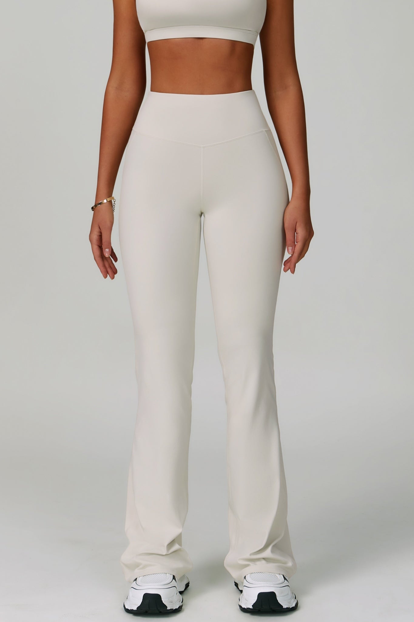 Esme Flare Leggings - Oatmilk - Maison and Aurora