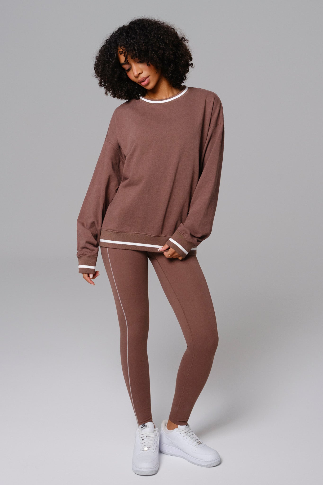 Shelly High Waist Sports Leggings - Soft Chestnut - Maison and Aurora