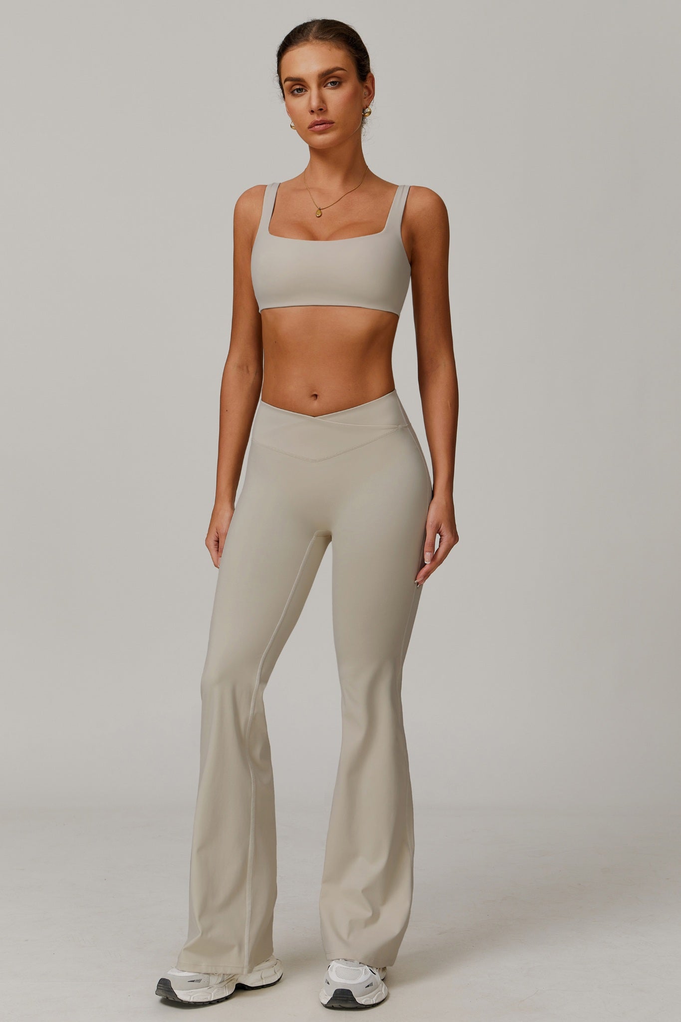 Evelyn Flare Leggings - Ivory - Maison and Aurora