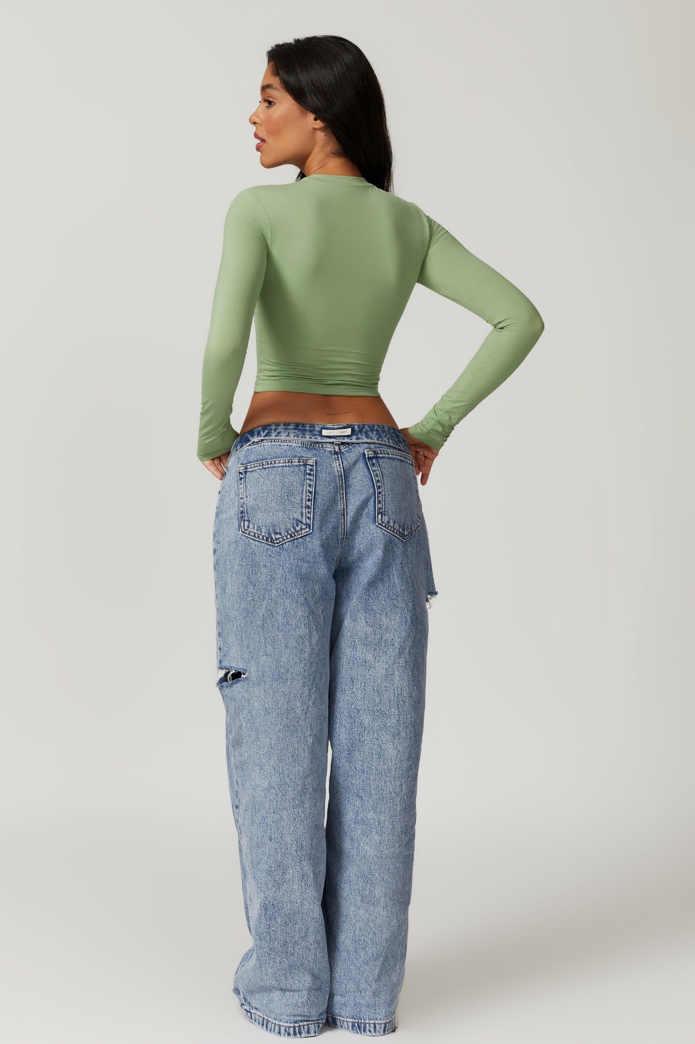 Melanie Long Sleeve Top - Matcha - Maison and Aurora