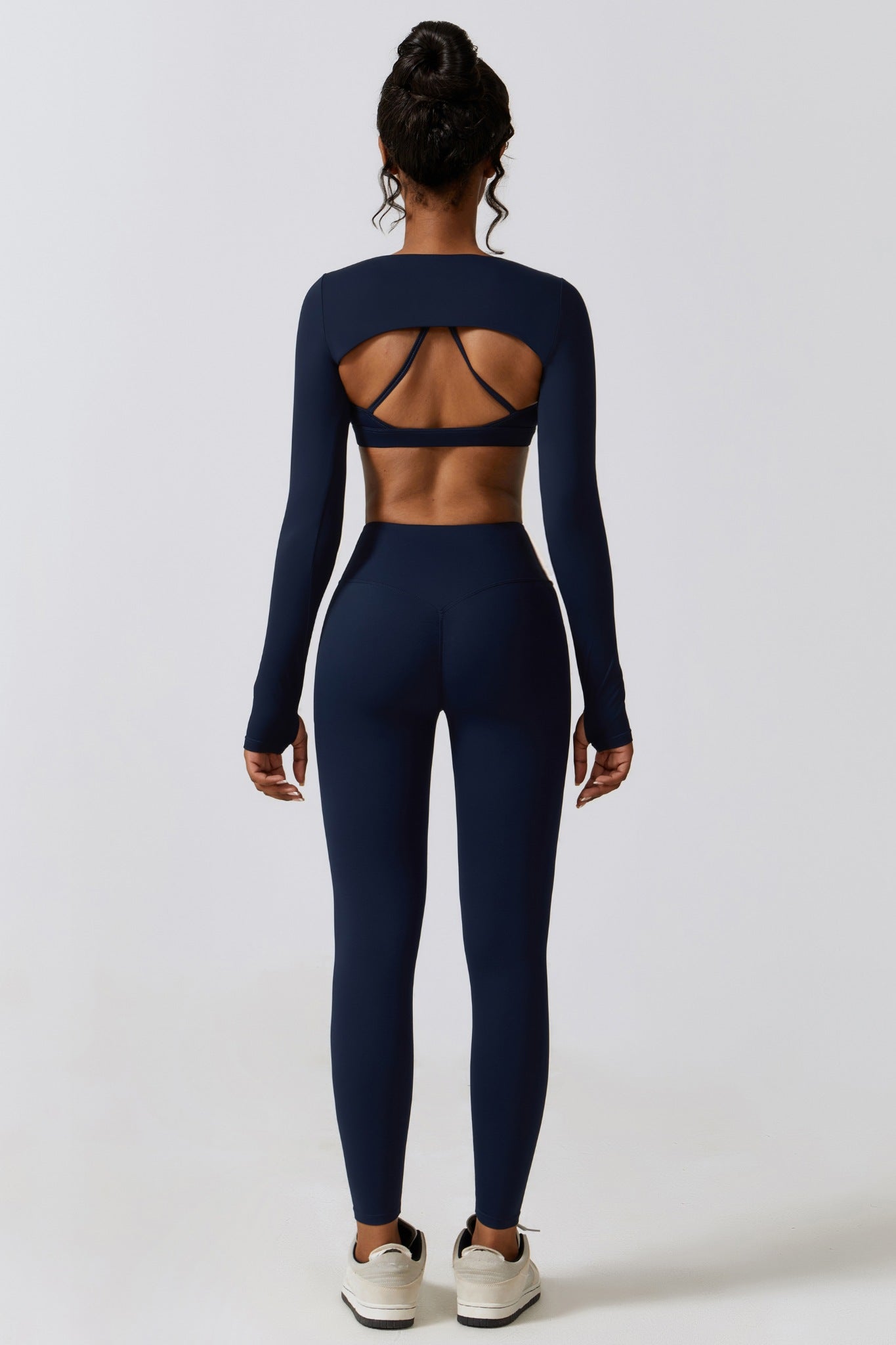 Fit Long Sleeve Shrug Top - Navy - Maison and Aurora