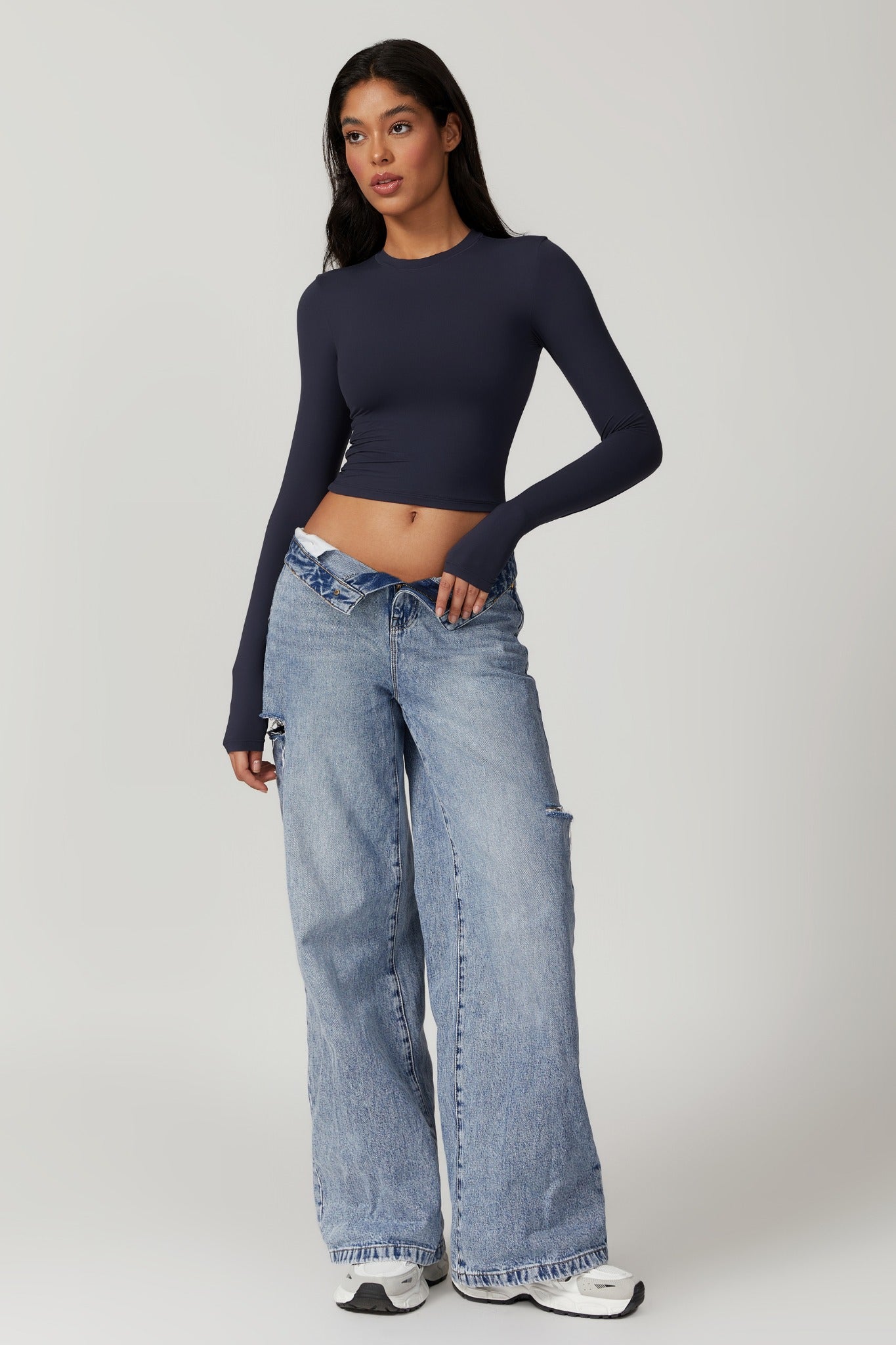 Melanie Long Sleeve Top - Navy - Maison and Aurora