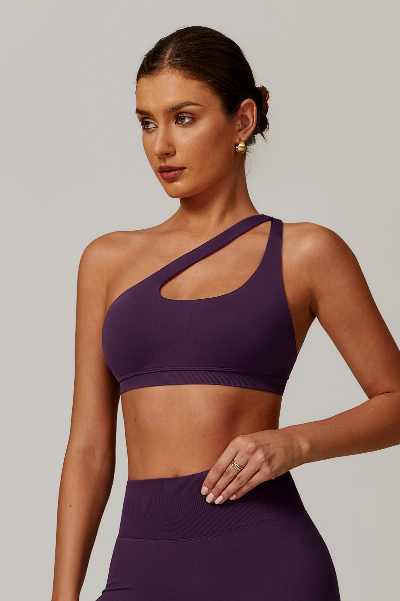 Aurora One Shoulder  Sports Bra - Purple - Maison and Aurora