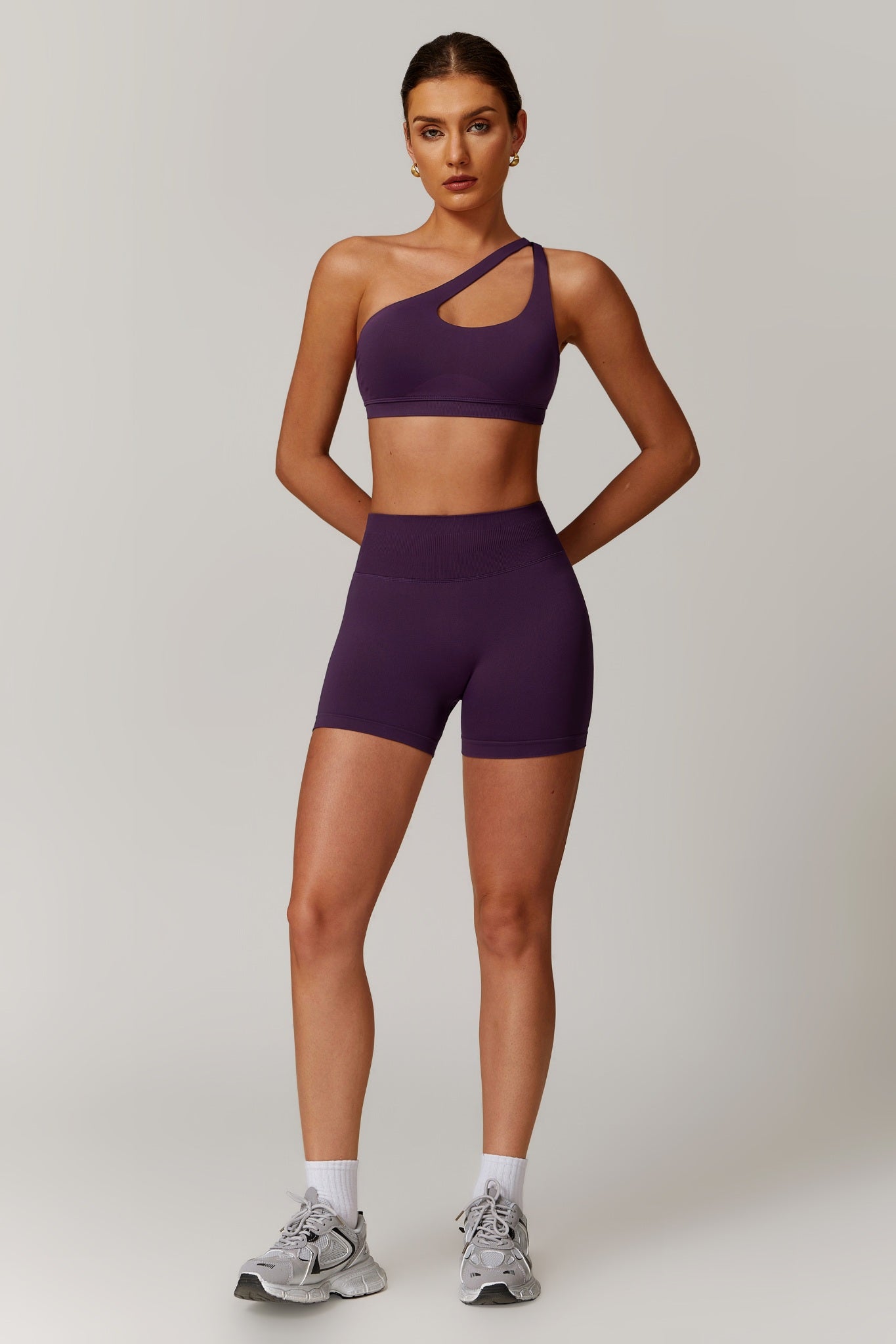 Aurora One Shoulder  Sports Bra - Purple - Maison and Aurora