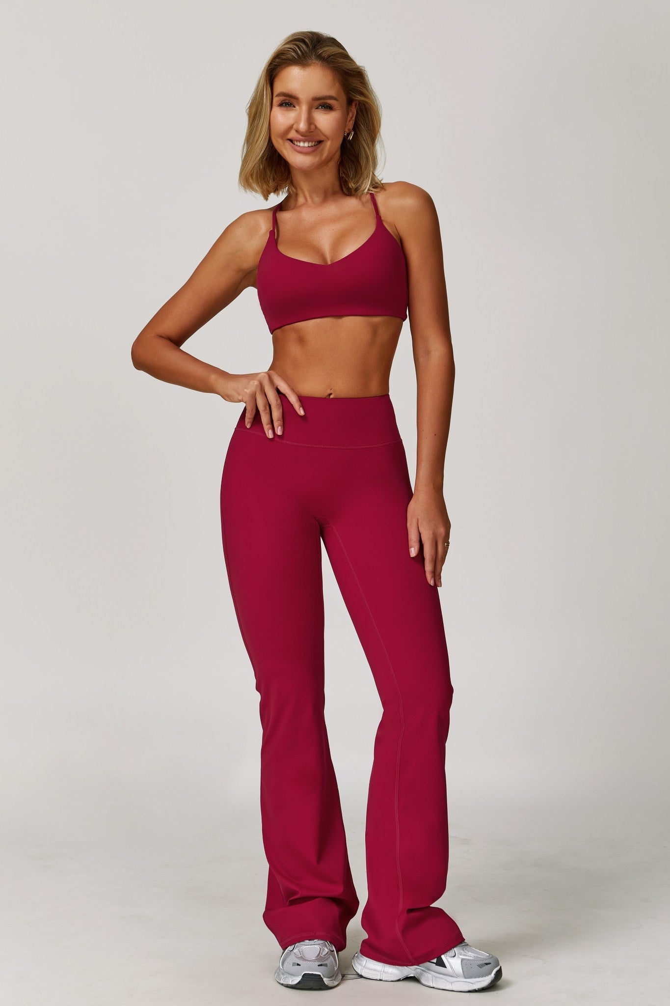 Sahara Flare Leggings - Raspberry - Maison and Aurora
