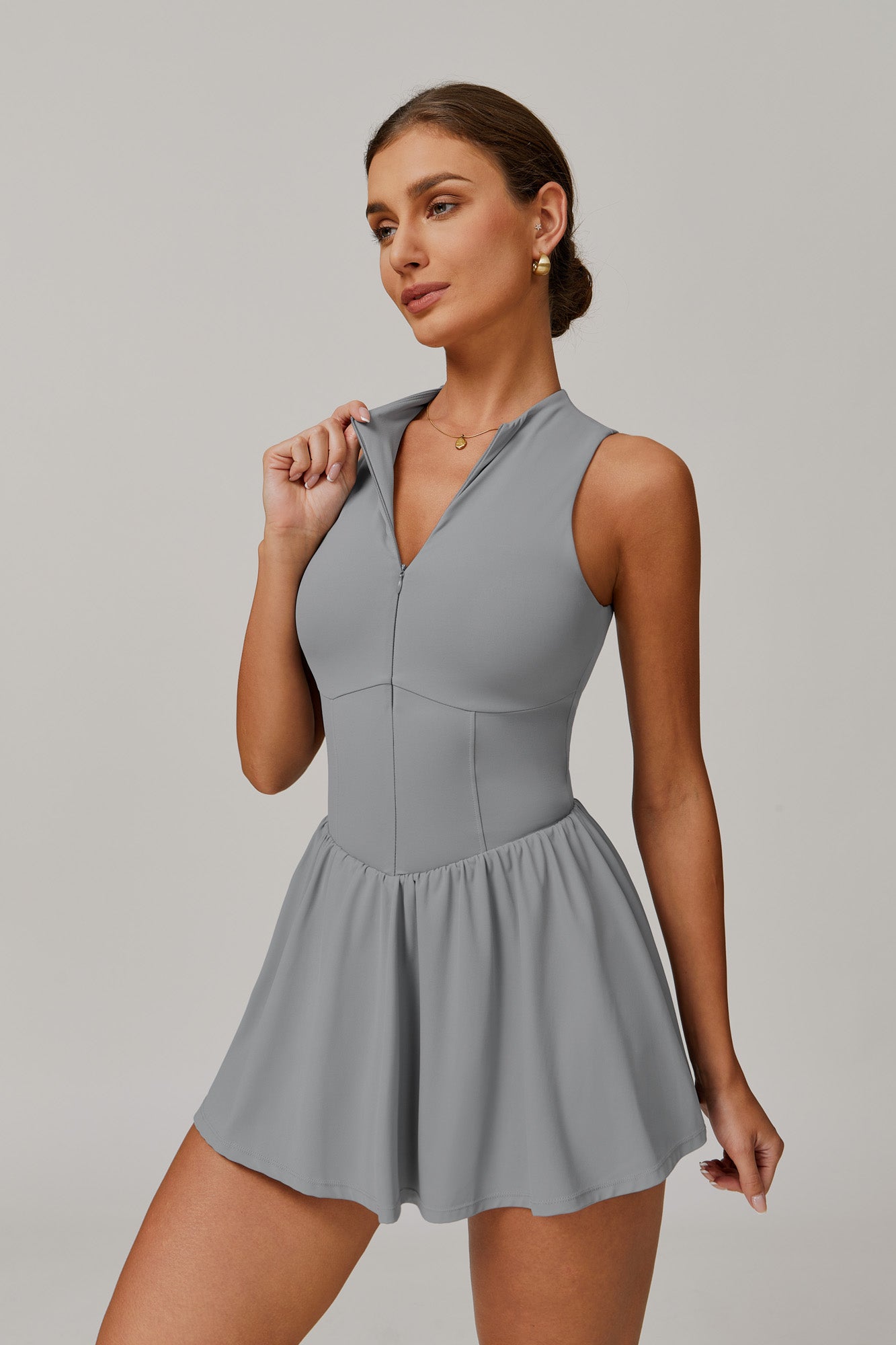 Kylie Mini Dress - Rhino Gray - Maison and Aurora