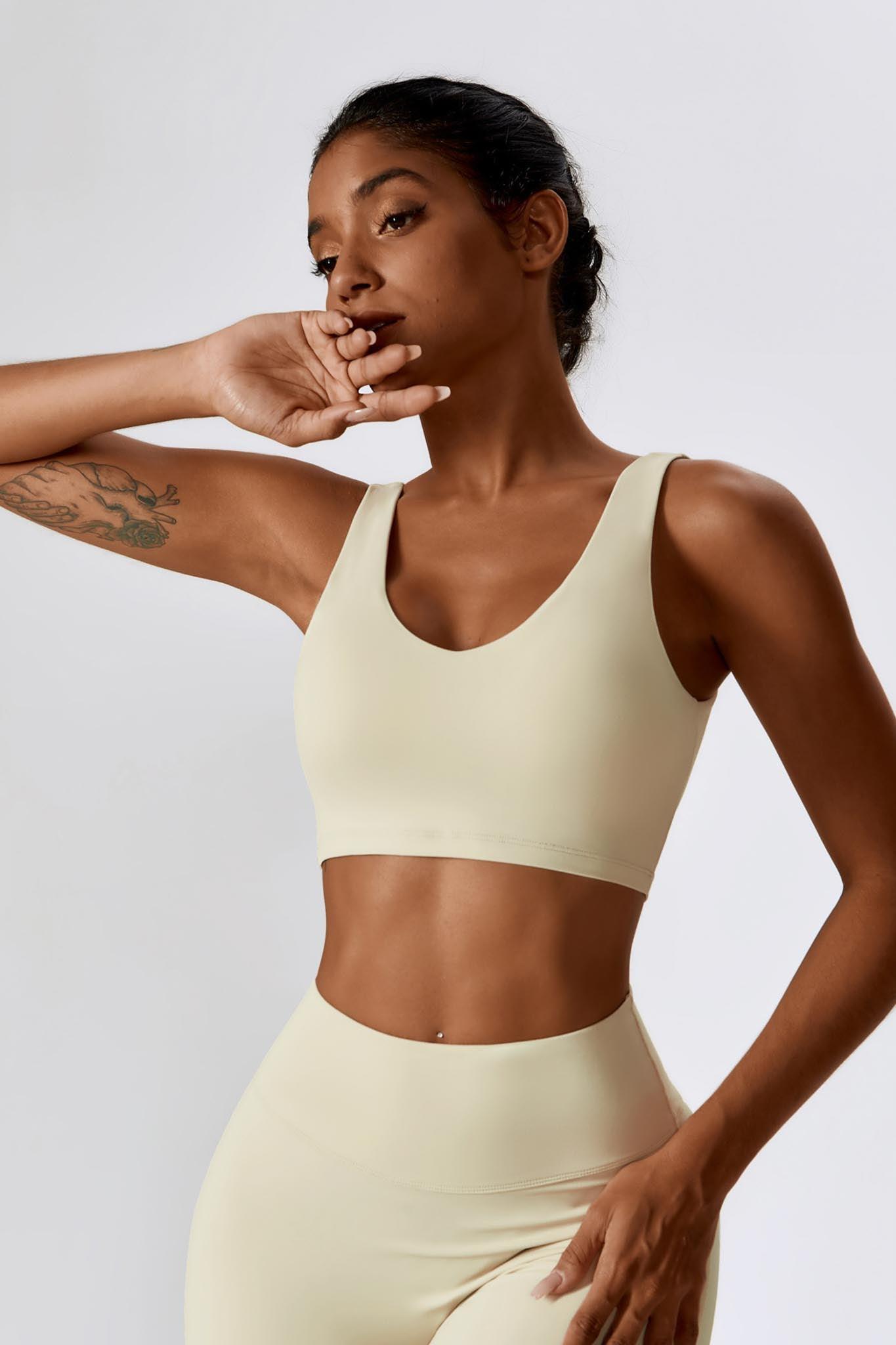 Heaven Minimalistic Sports Bra - Cream (FINAL SALE) - Maison and Aurora