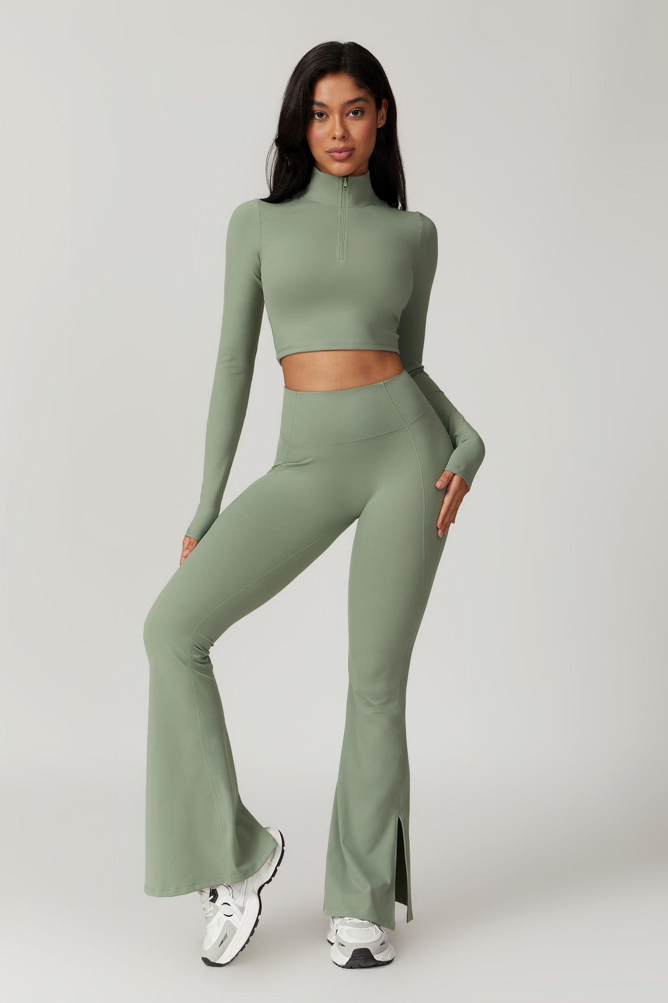 Isla Flare Leggings - Sage - Maison and Aurora