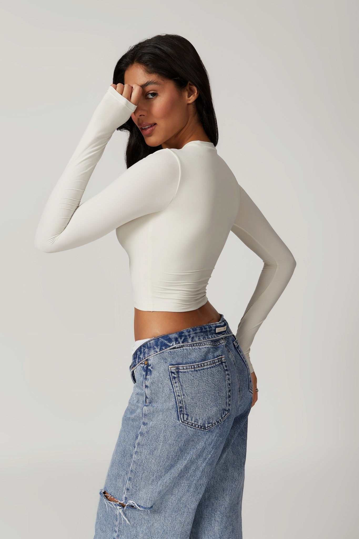 Melanie Long Sleeve Top - Soft Cream - Maison and Aurora