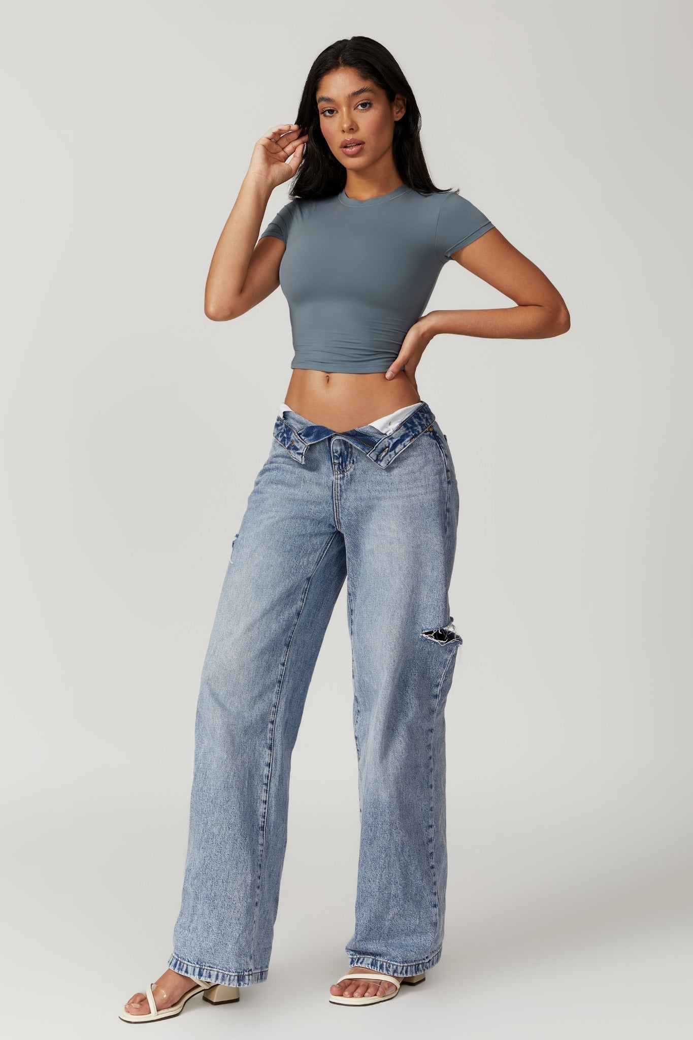 Melanie Crop Top - Steel Gray - Maison and Aurora