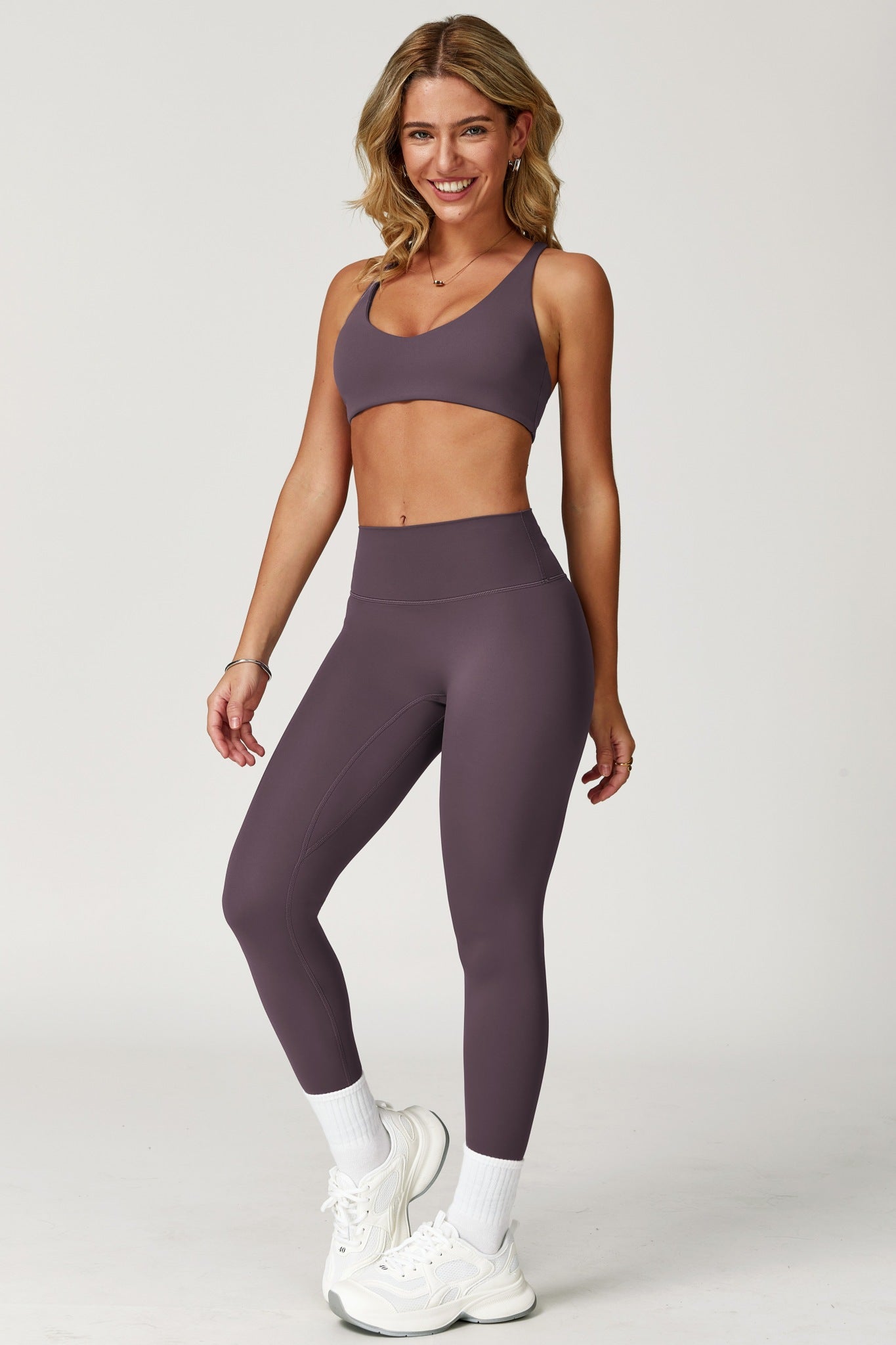 Amy Cross Back Sports Bra - Taupe - Maison and Aurora