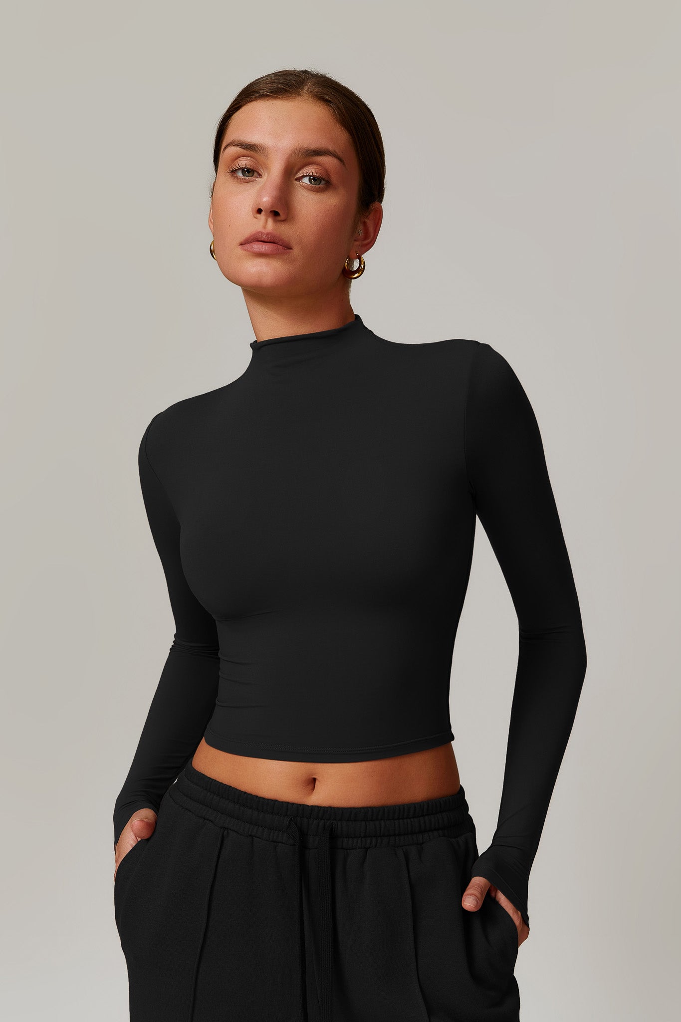 Amber Long Sleeve Top - Black - Maison and Aurora