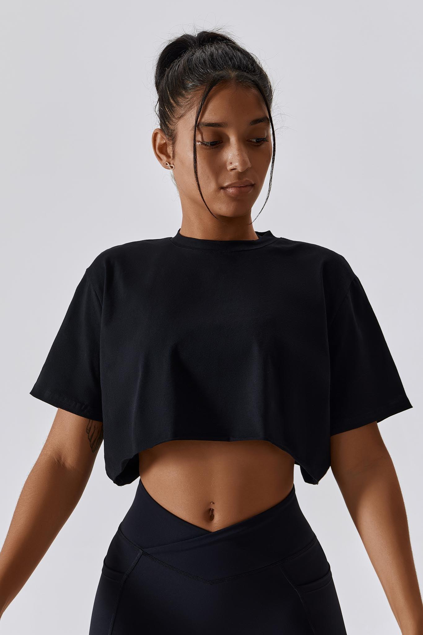 Impulse Crop Top - Black (FINAL SALE) - Maison and Aurora