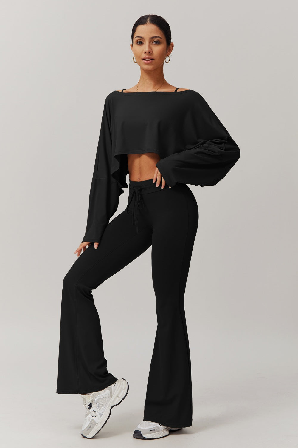 Ivy Long Sleeve Top - Black - Maison and Aurora