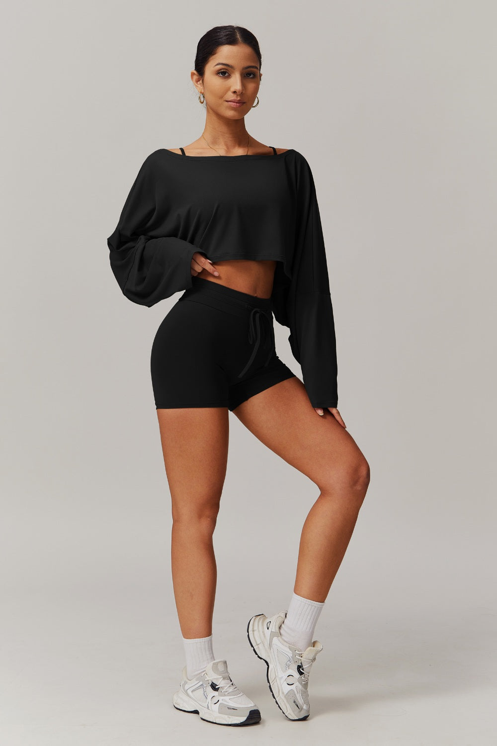 Ivy Long Sleeve Top - Black - Maison and Aurora