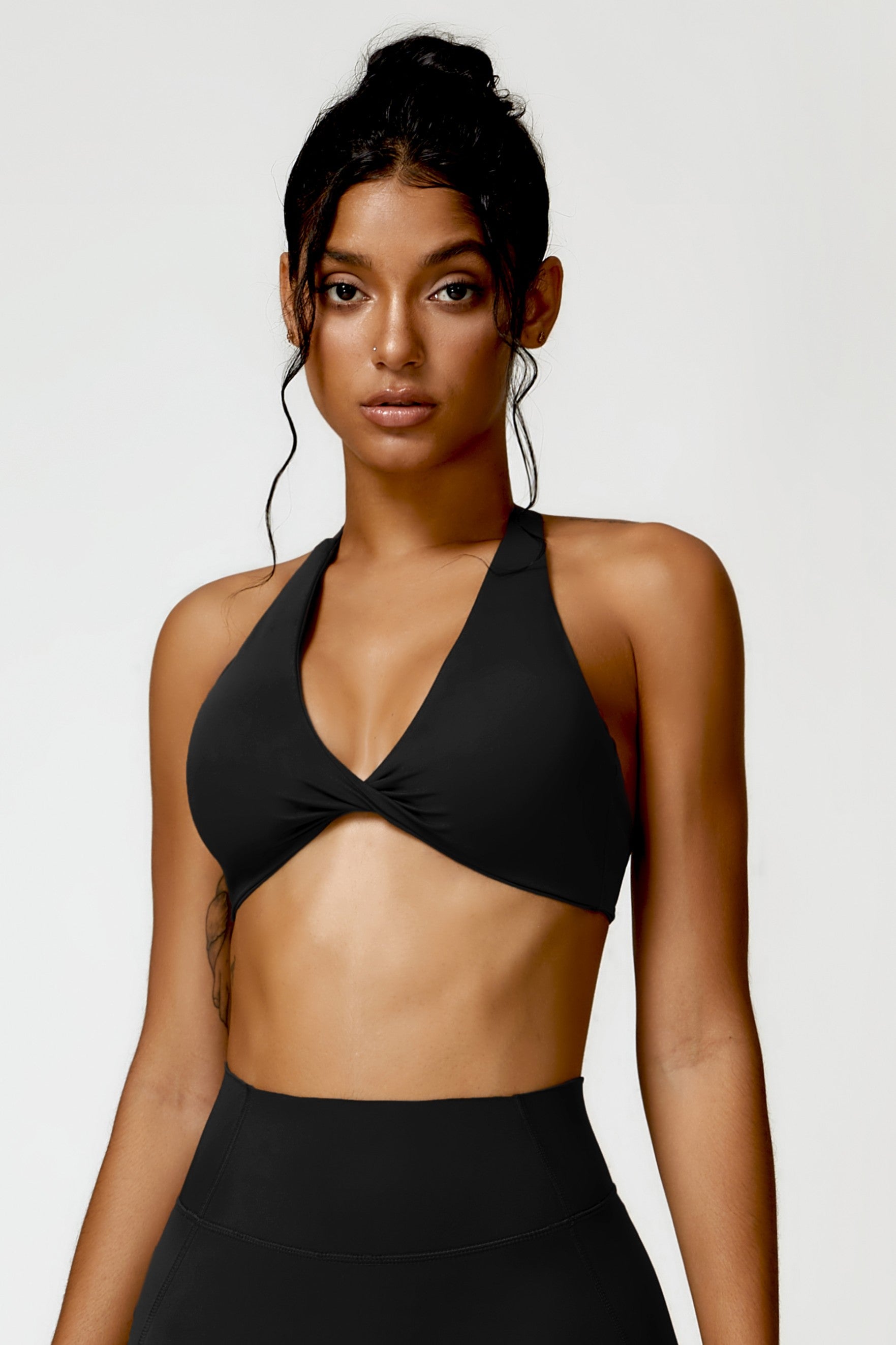Kim Halter Sports Bra - Black - Maison and Aurora