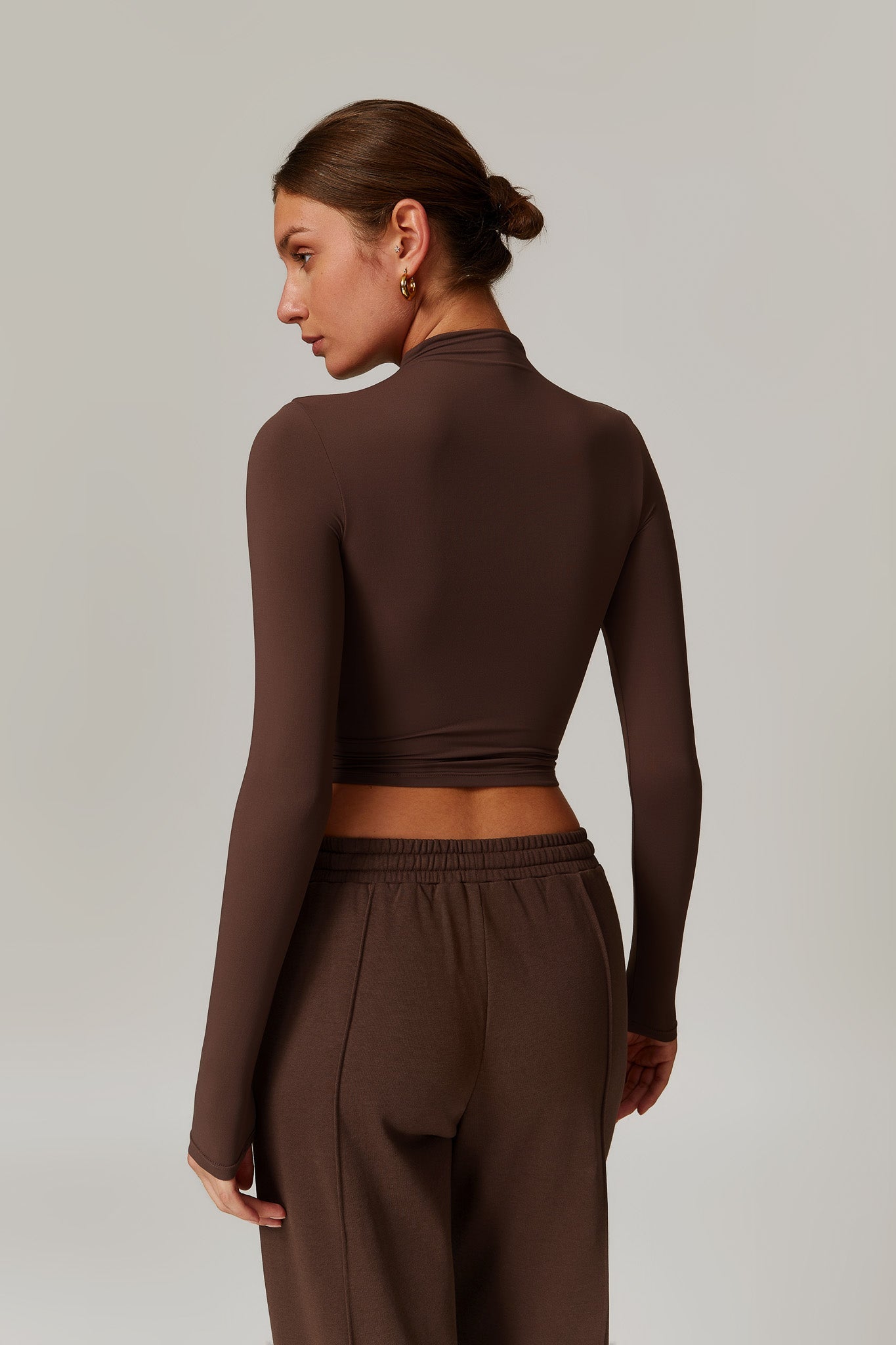 Amber Long Sleeve Top - Brown - Maison and Aurora