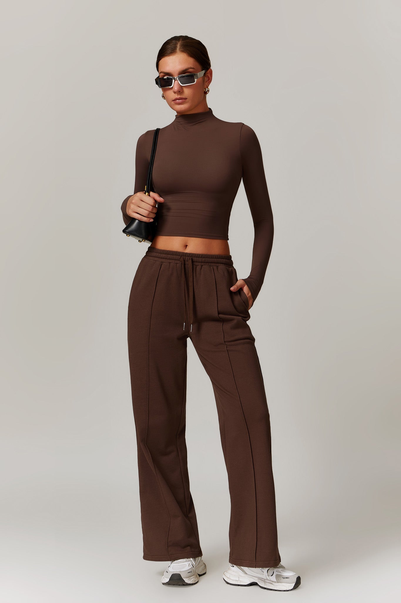 Amber Long Sleeve Top - Brown - Maison and Aurora