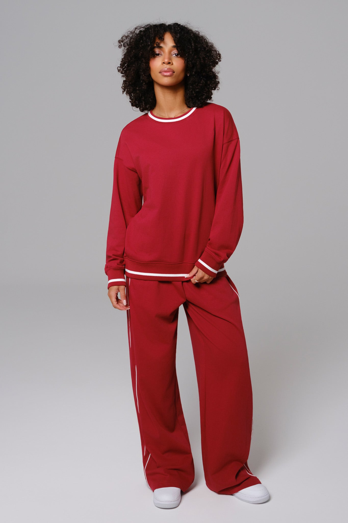 Shelly Oversized Sweatshirt  - Cherry Red - Maison and Aurora