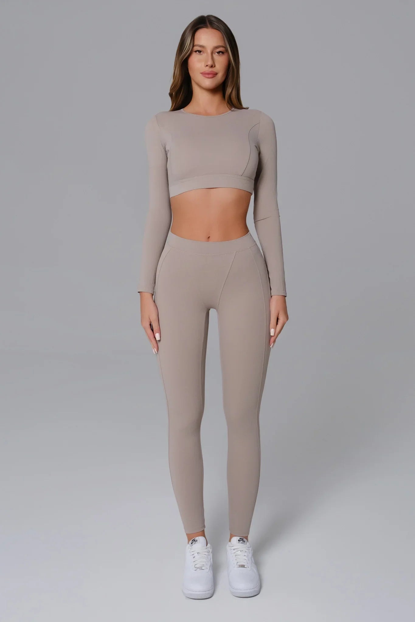 Marcella Long Sleeve Top - Greige - Maison and Aurora