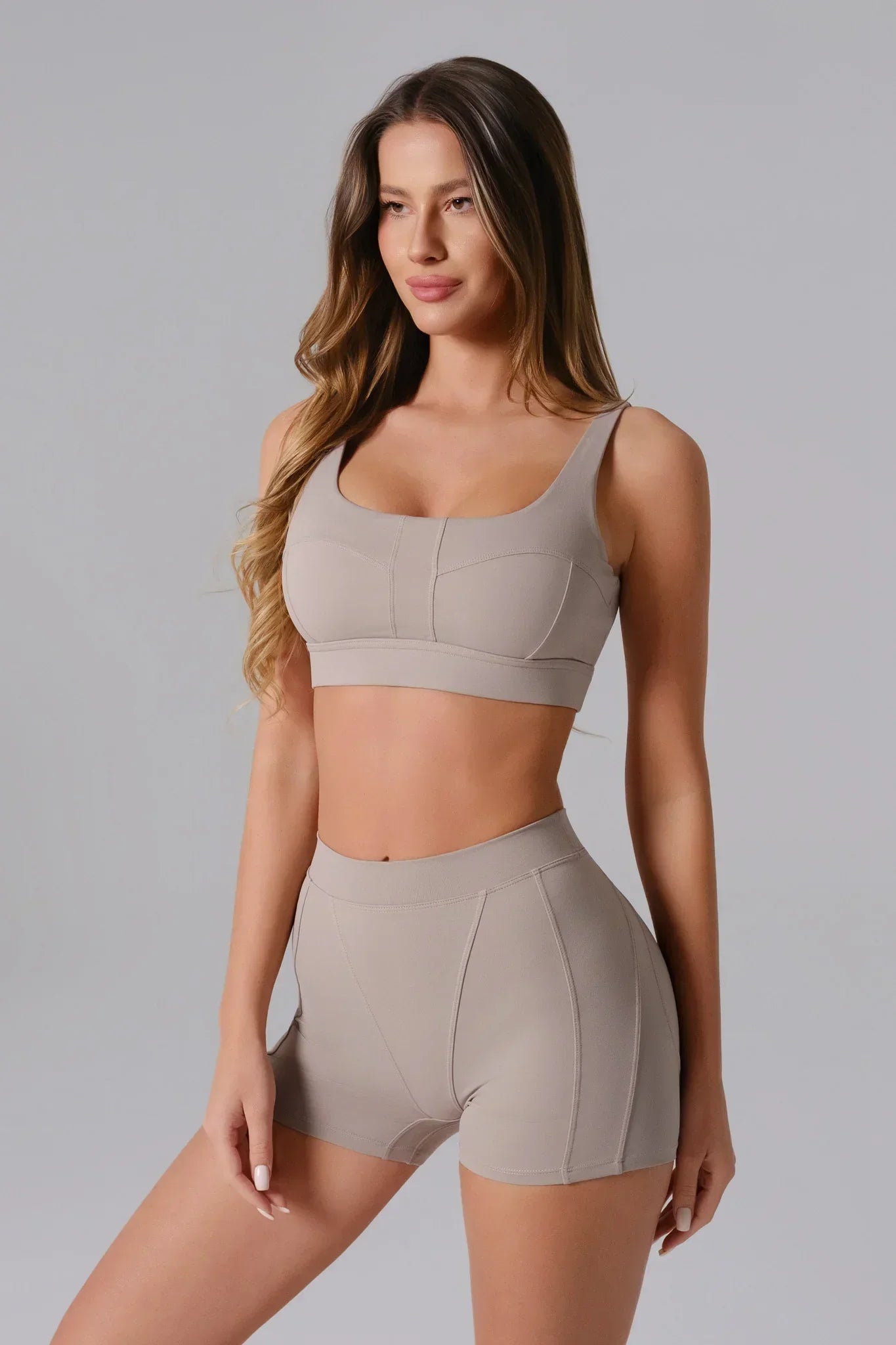 Marcella Sports Bra - Greige - Maison and Aurora