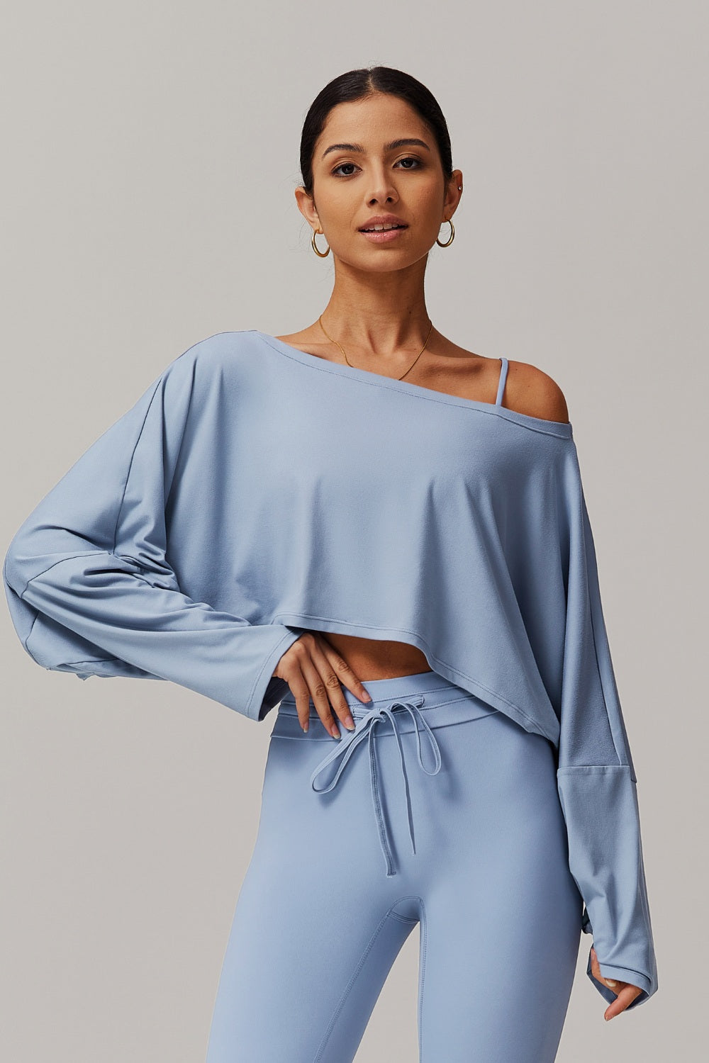 Ivy Long Sleeve Top - Ice Blue - Maison and Aurora