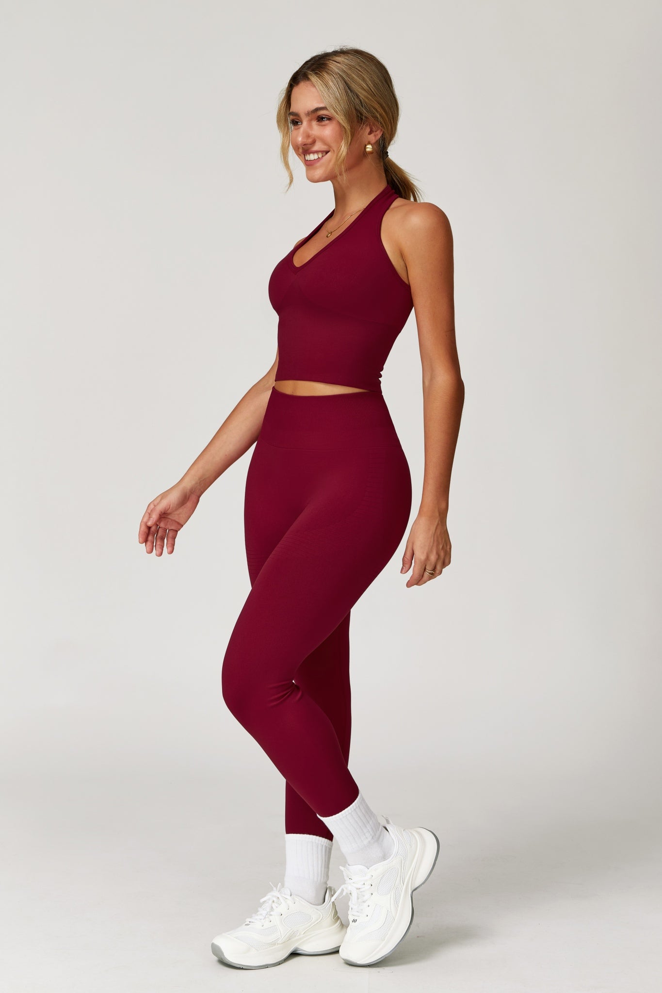 Sahara Halter Top - Maroon - Maison and Aurora