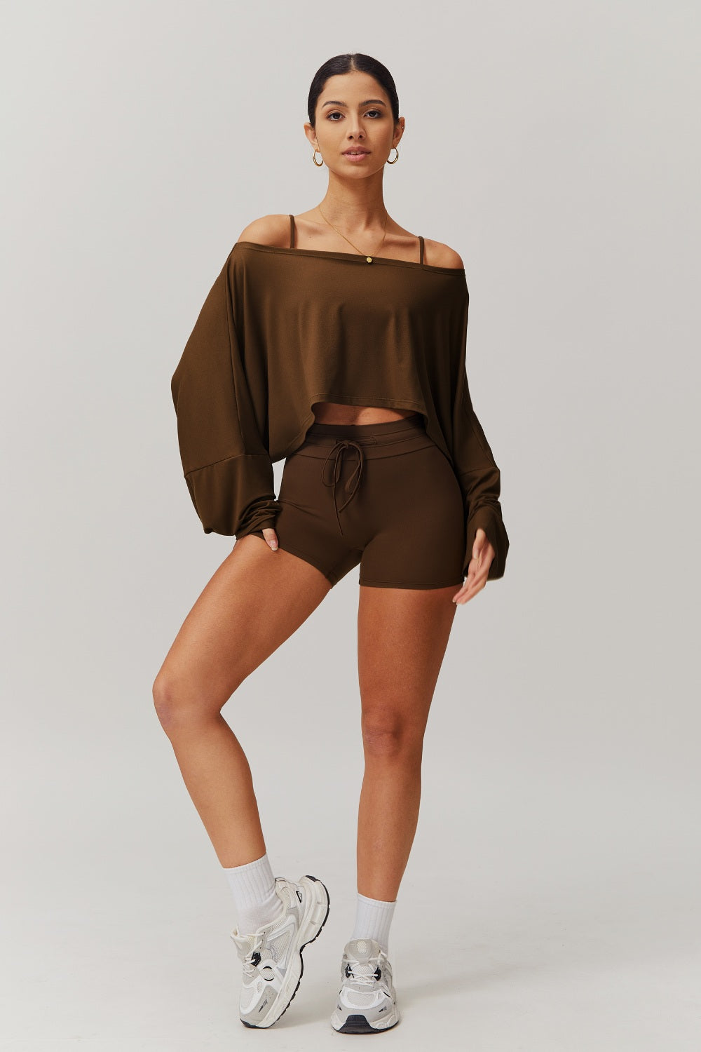 Ivy Long Sleeve Top - Mocha - Maison and Aurora