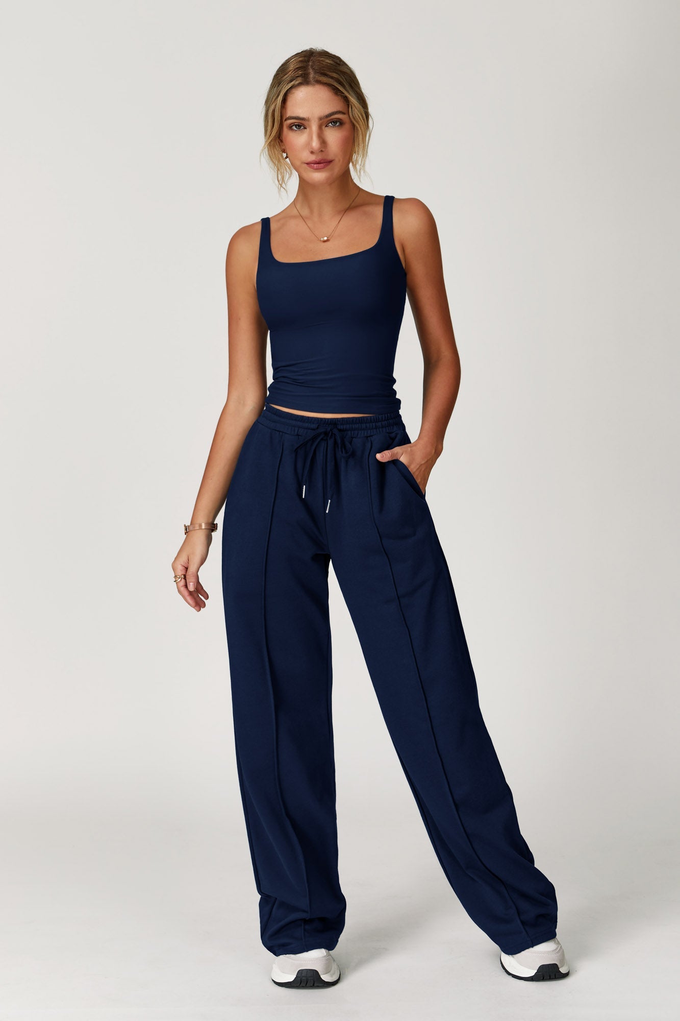 Amber Sleeveless Top - Navy - Maison and Aurora