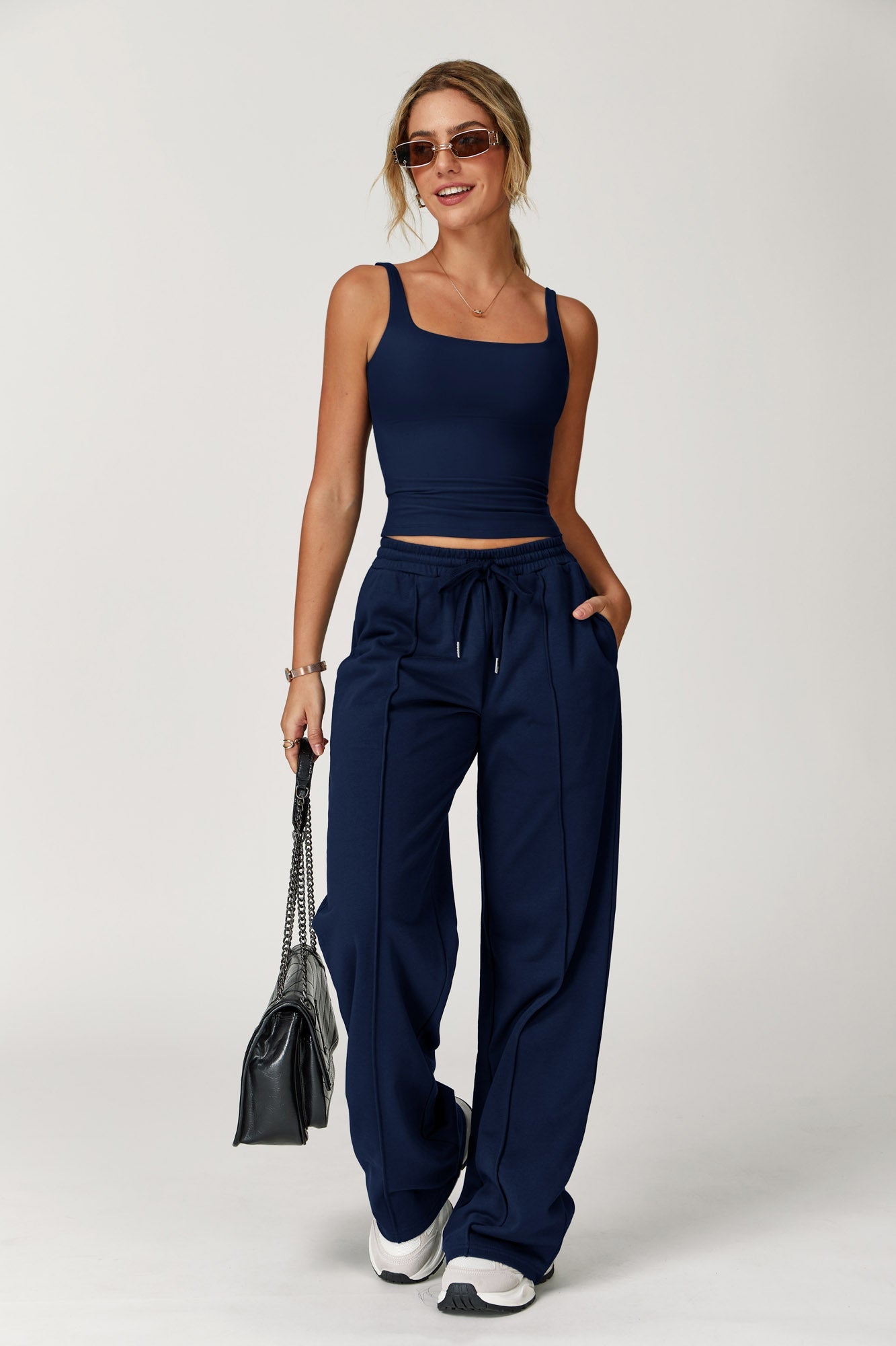 Amber Sleeveless Top - Navy - Maison and Aurora