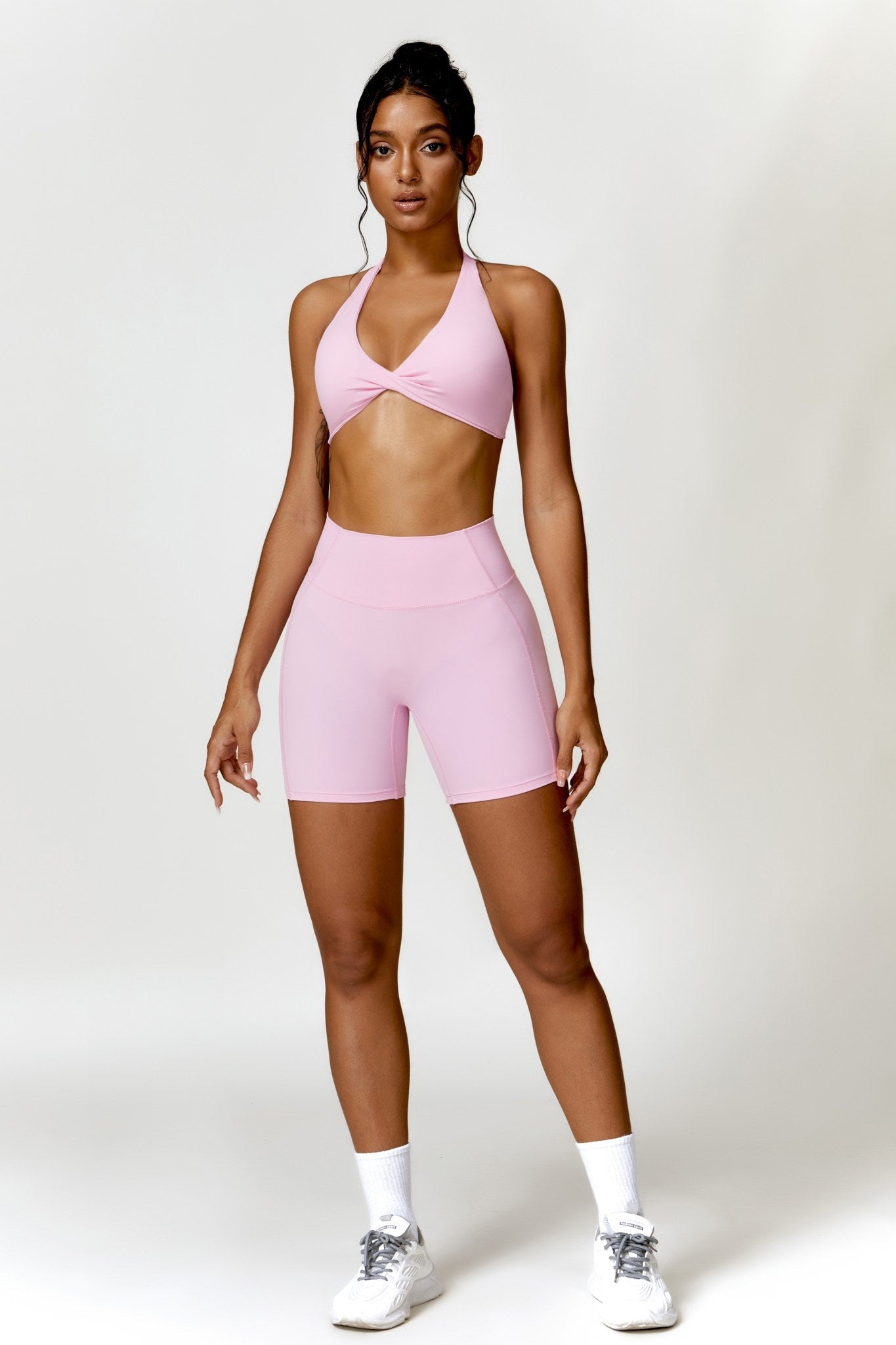 Kim Halter Sports Bra - Pink - Maison and Aurora