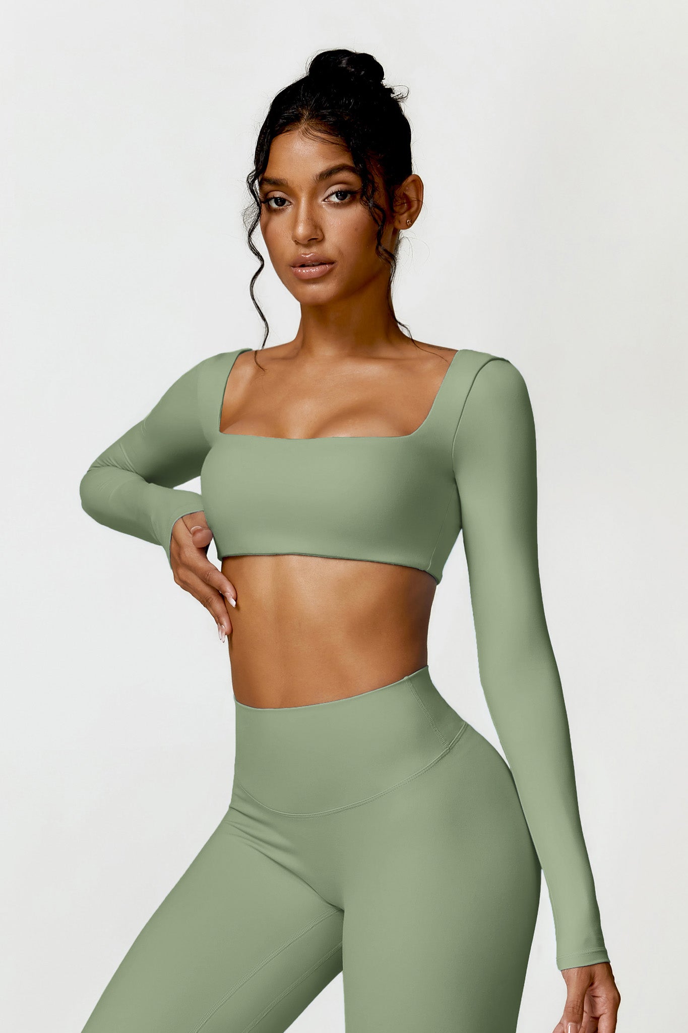 Madeline Crop Top - Sage - Maison and Aurora