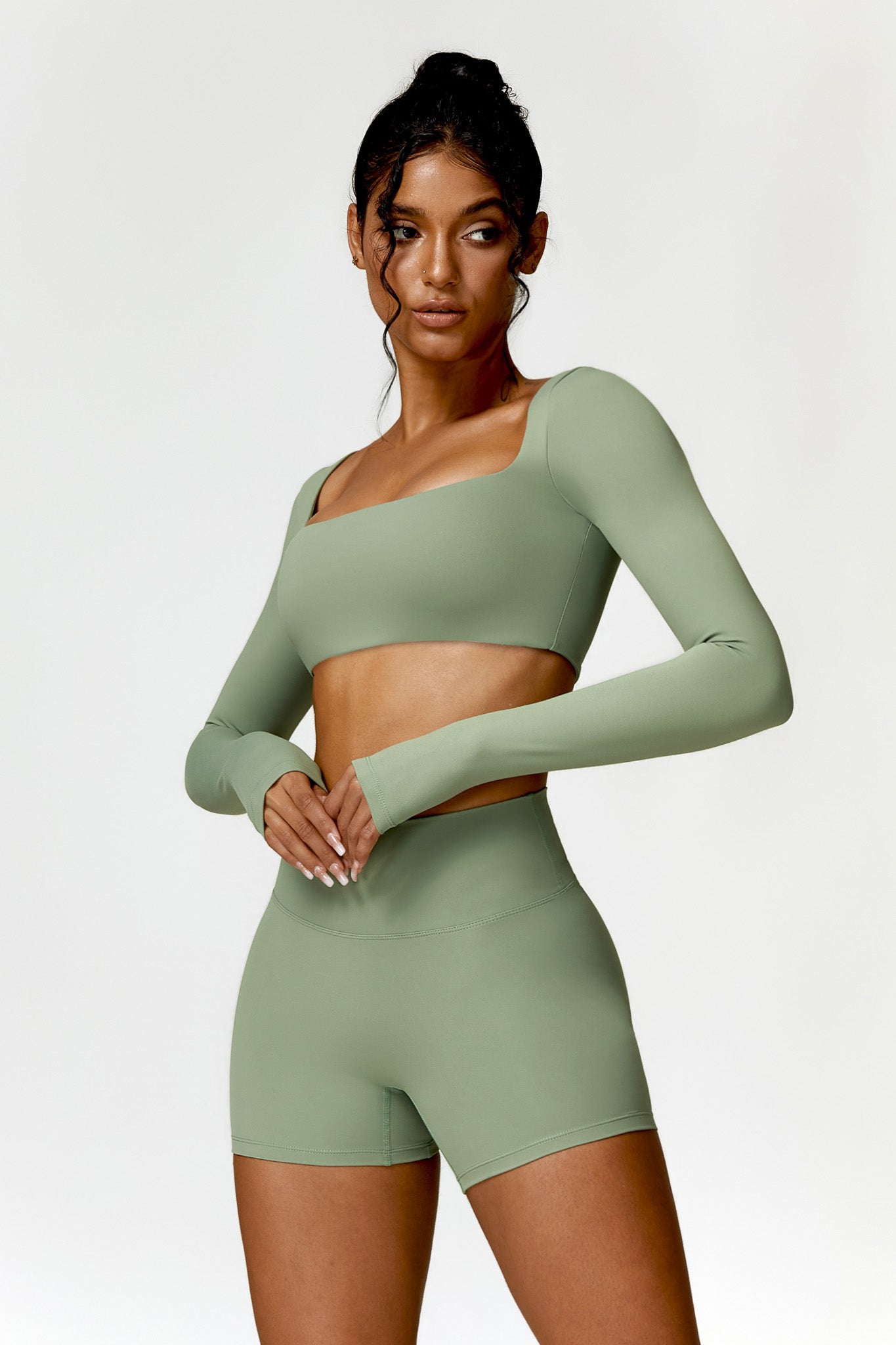 Madeline Crop Top - Sage - Maison and Aurora