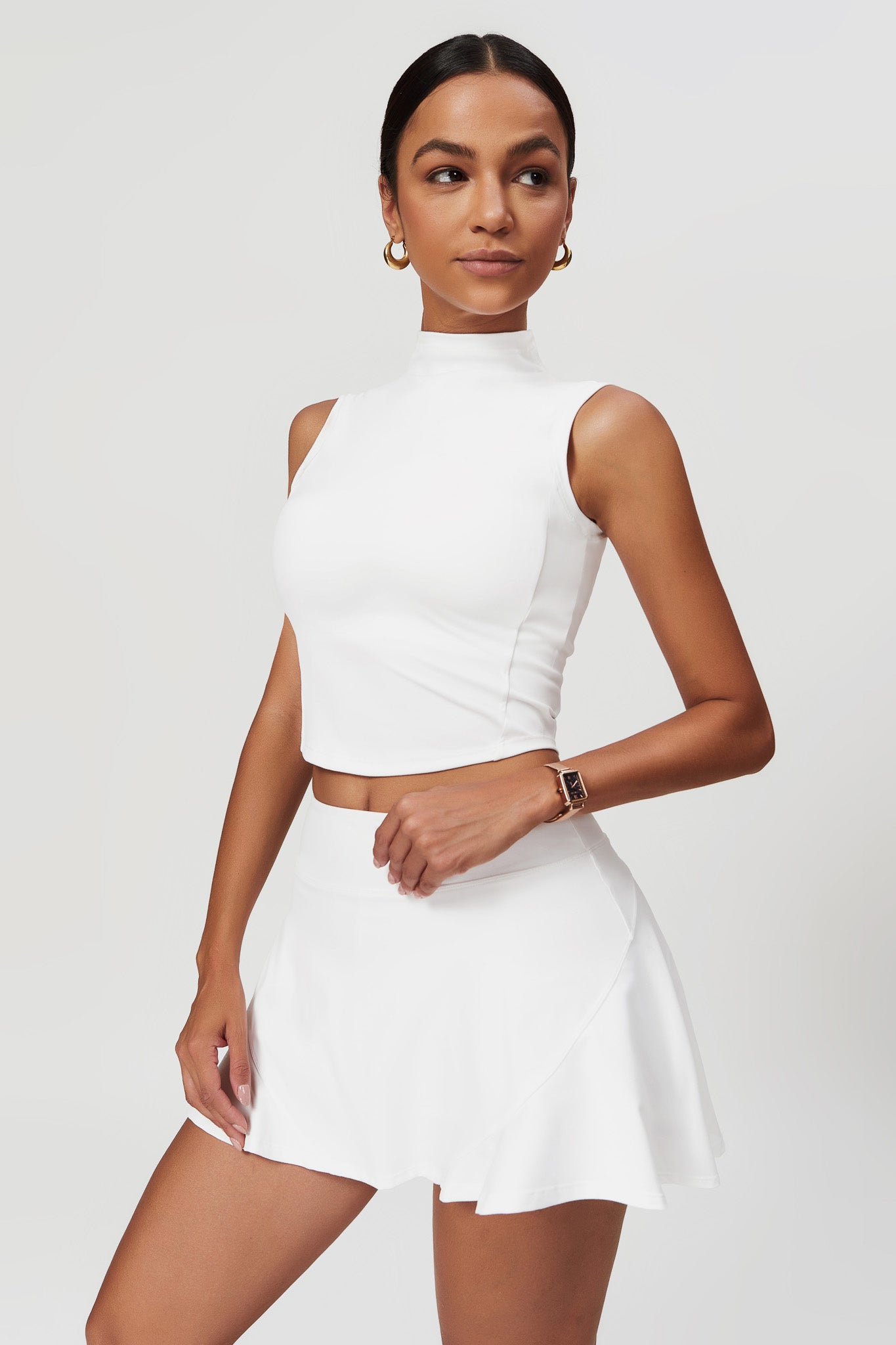 Belle Crop Top - White - Maison and Aurora