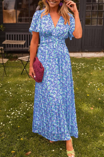 Sandra™ | Sommerlig maxikjole med V-hals og blomsterprint