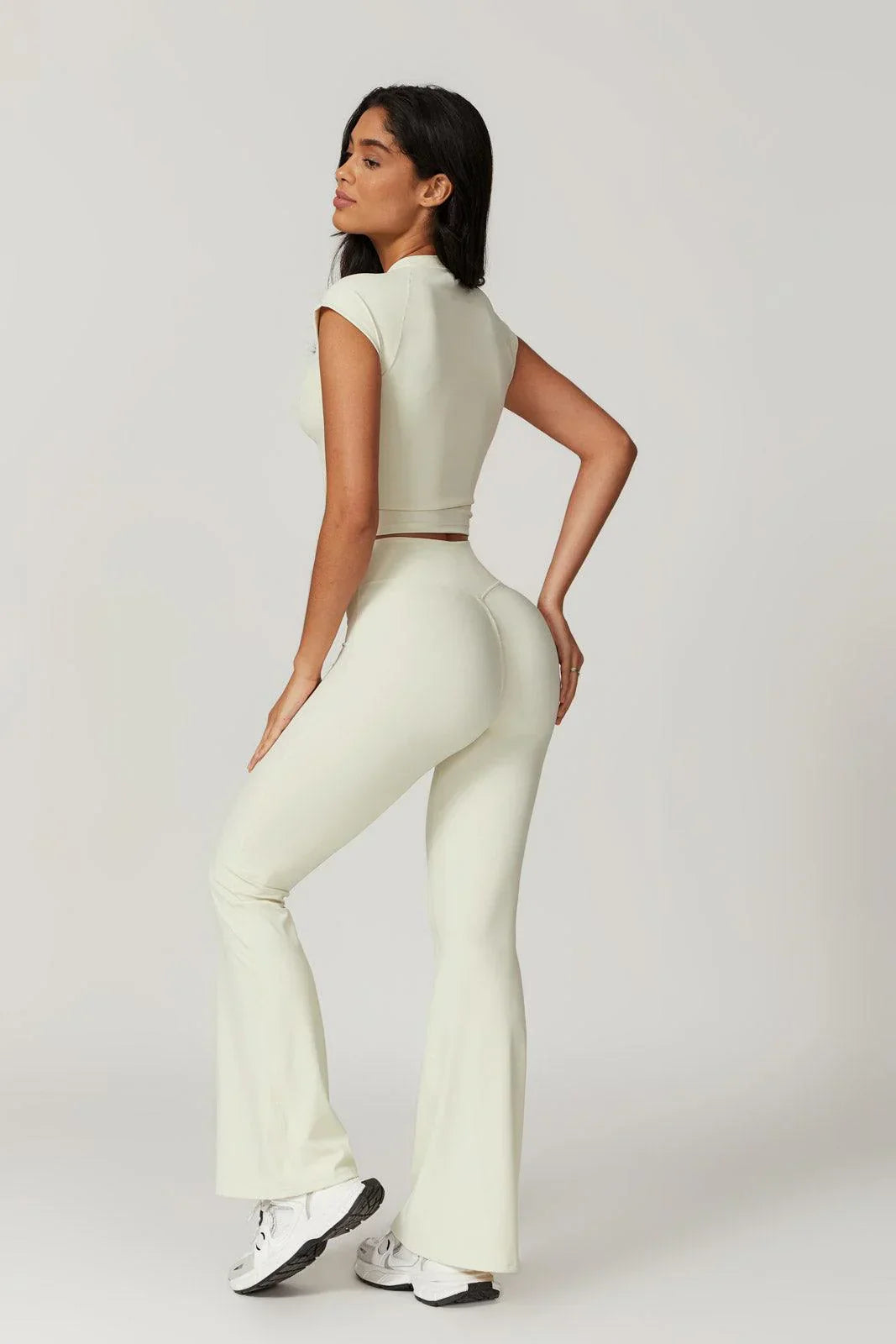 Daisy Flare Leggings - Soft Cream